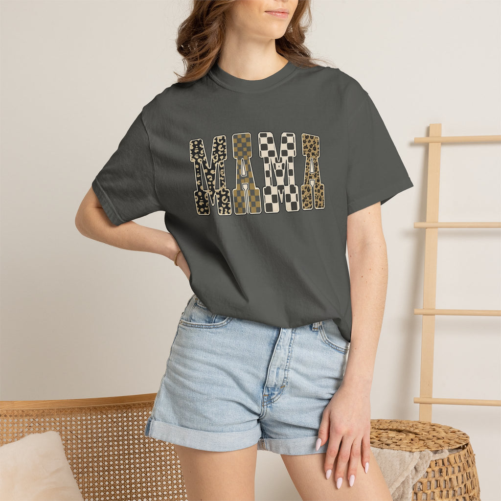 Mama Leopard Print T-Shirt — Graphic Animal Pattern Tee