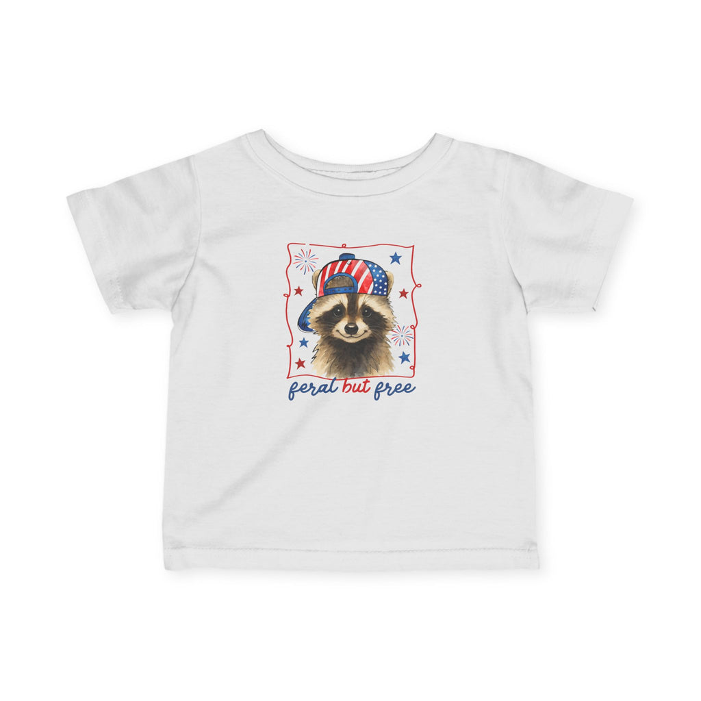 Infant Tee — Patriotic Raccoon "Fear but Free" Baby Shirt