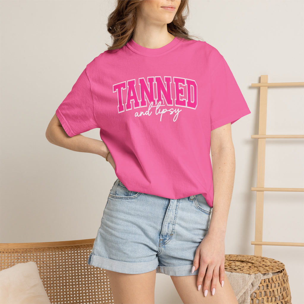 T-Shirt — "TANNED" Pink Arch Graphic Tee