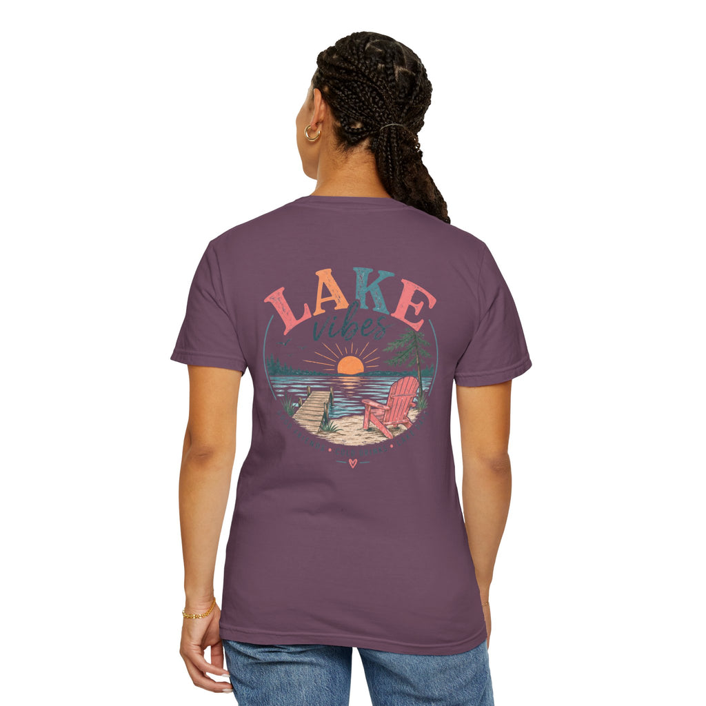Lake Vibes T-Shirt — Scenic Sunset Dock Graphic Tee