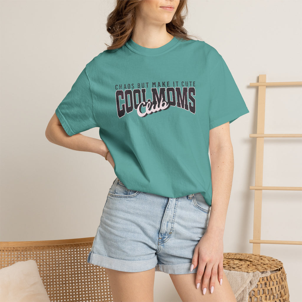 Cool Moms Club T-Shirt — "Chaos But Make It Cute" Casual Graphic Tee