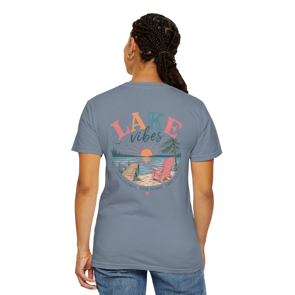 Lake Vibes T-Shirt — Scenic Sunset Dock Graphic Tee