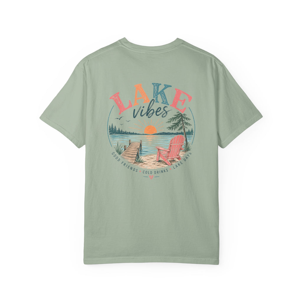 Lake Vibes T-Shirt — Scenic Sunset Dock Graphic Tee