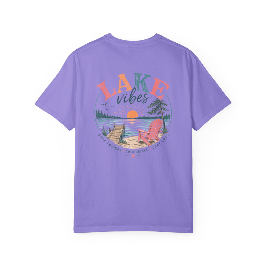 Lake Vibes T-Shirt — Scenic Sunset Dock Graphic Tee
