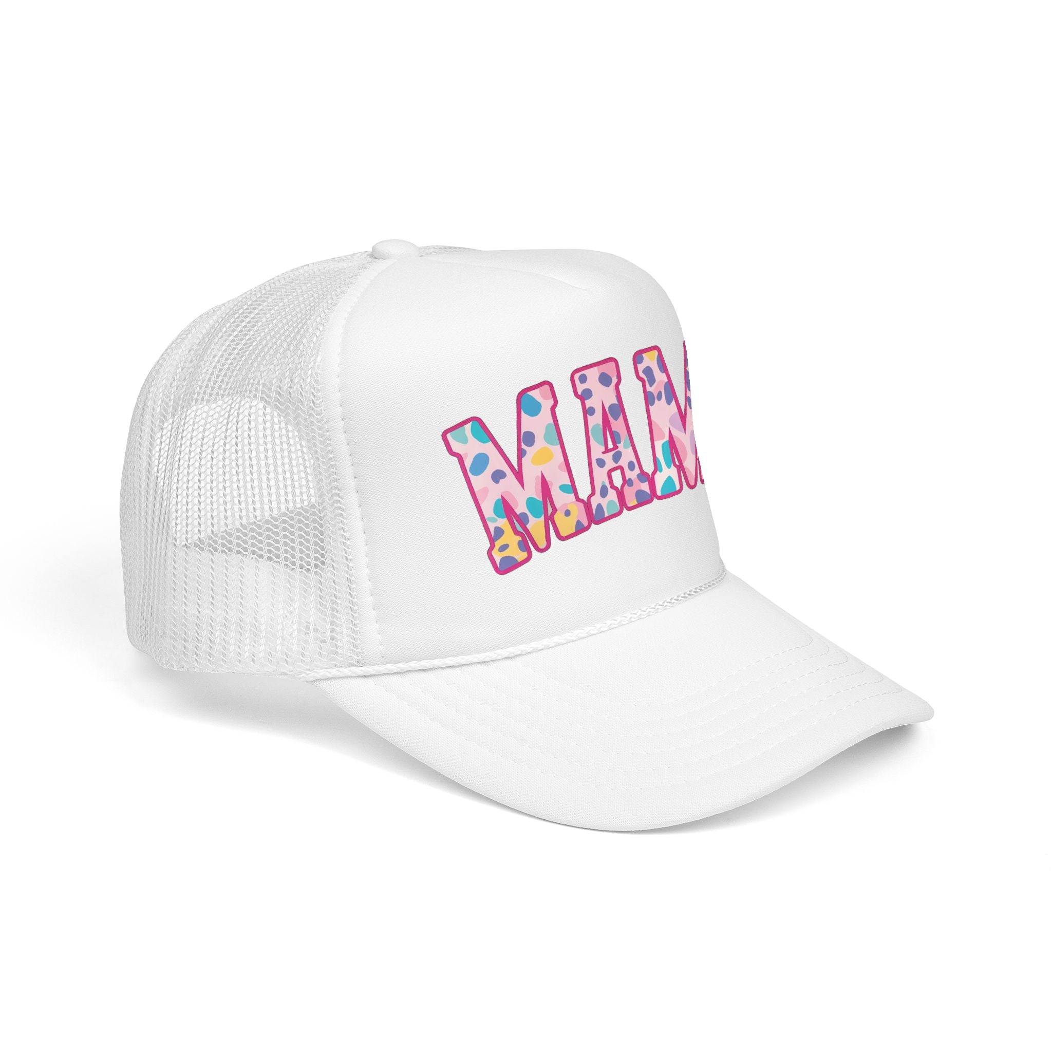 Mama Trucker Hat — Colorful Leopard Print Foam Cap for Moms