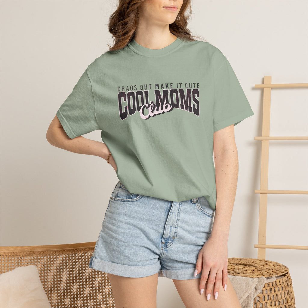Cool Moms Club T-Shirt — "Chaos But Make It Cute" Casual Graphic Tee