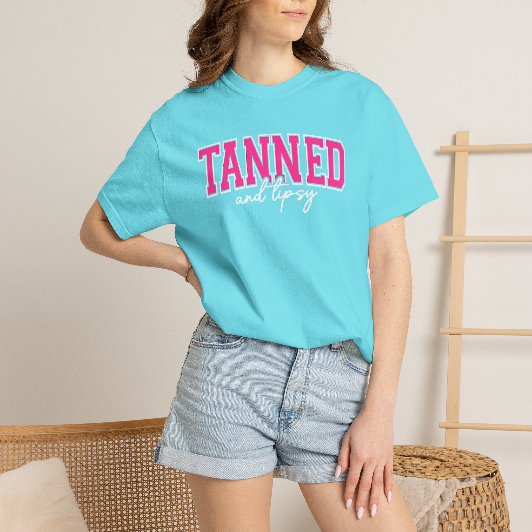 T-Shirt — "TANNED" Pink Arch Graphic Tee