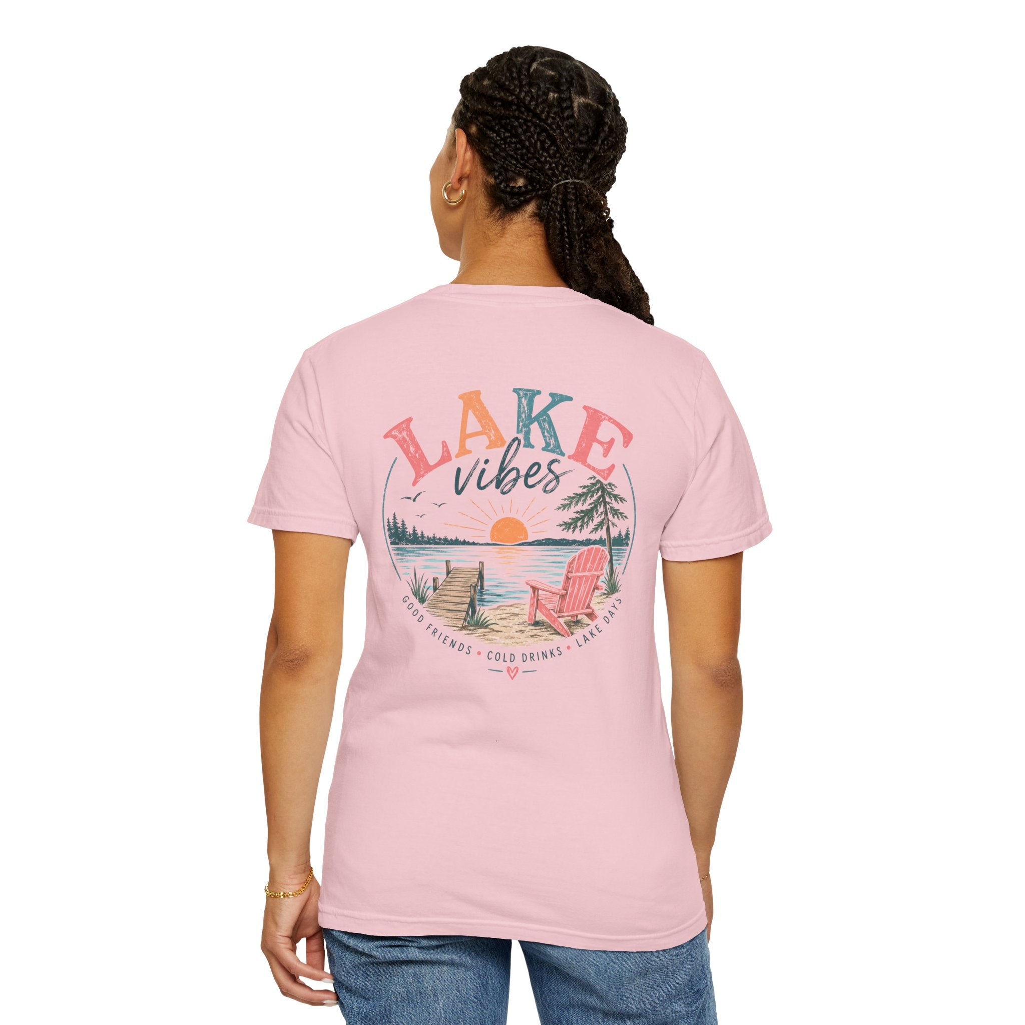 Lake Vibes T-Shirt — Scenic Sunset Dock Graphic Tee