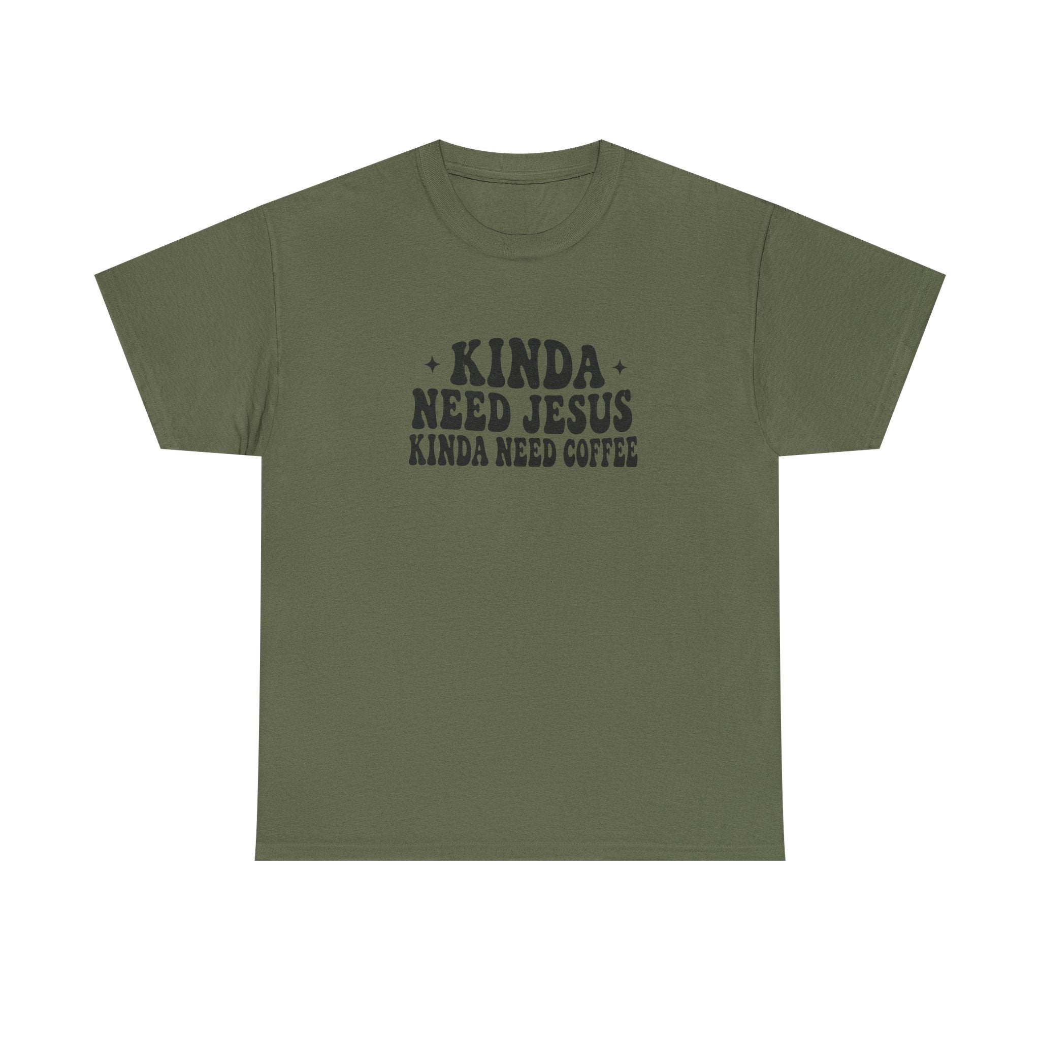 Christian Coffee T-Shirt — "Kinda Need Jesus Kinda Need Coffee" Graphic Tee