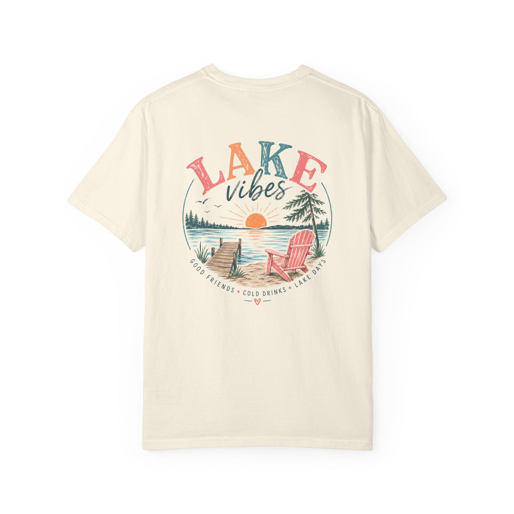 Lake Vibes T-Shirt — Scenic Sunset Dock Graphic Tee