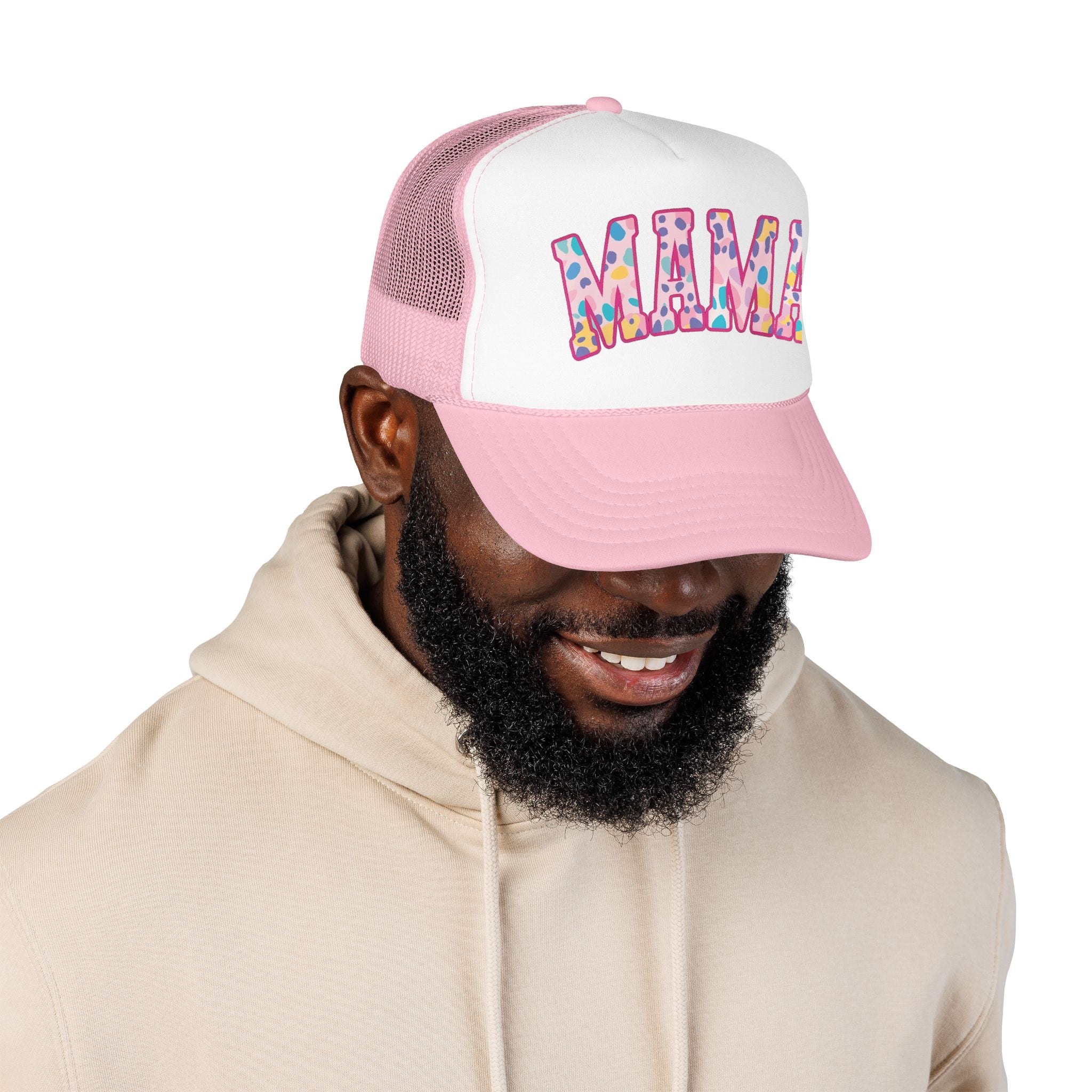 Mama Trucker Hat — Colorful Leopard Print Foam Cap for Moms