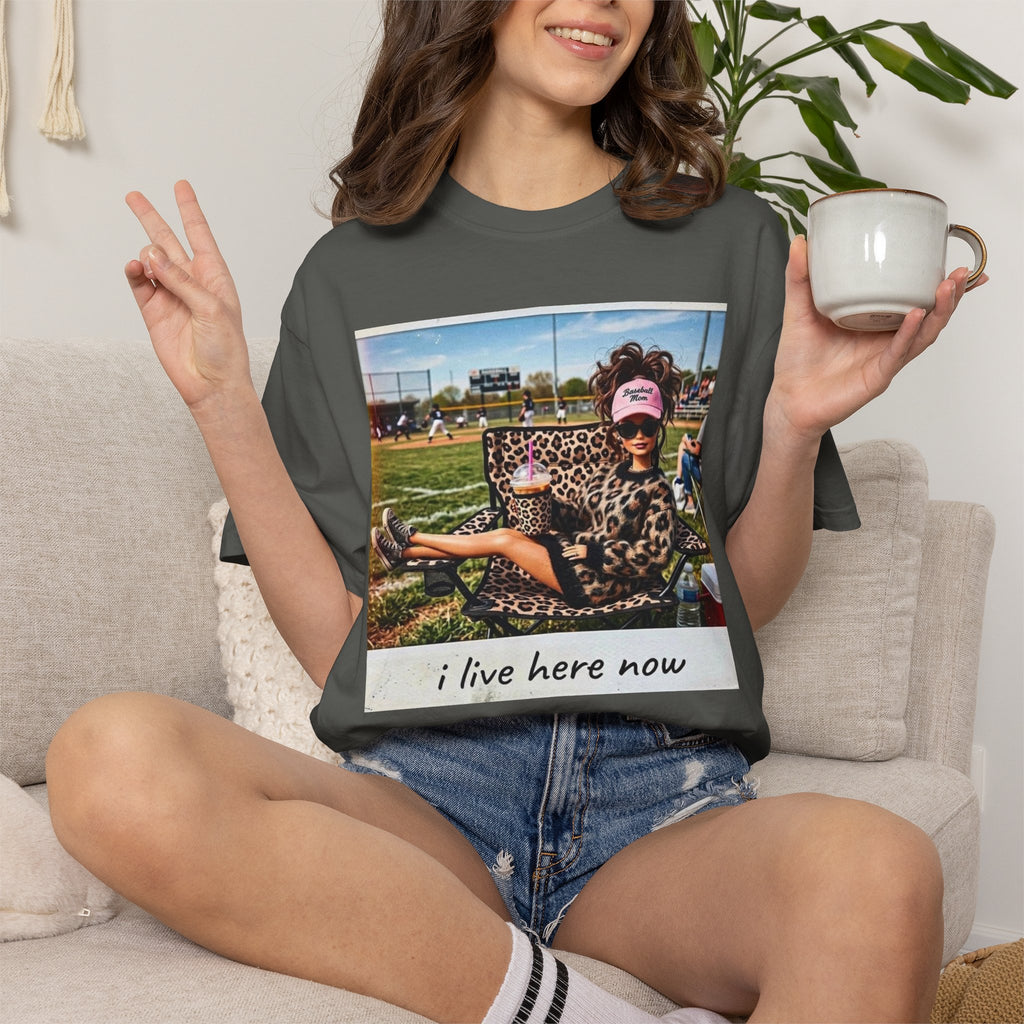 Polaroid Photo T‑Shirt — "I Live Here Now" Retro Graphic Tee