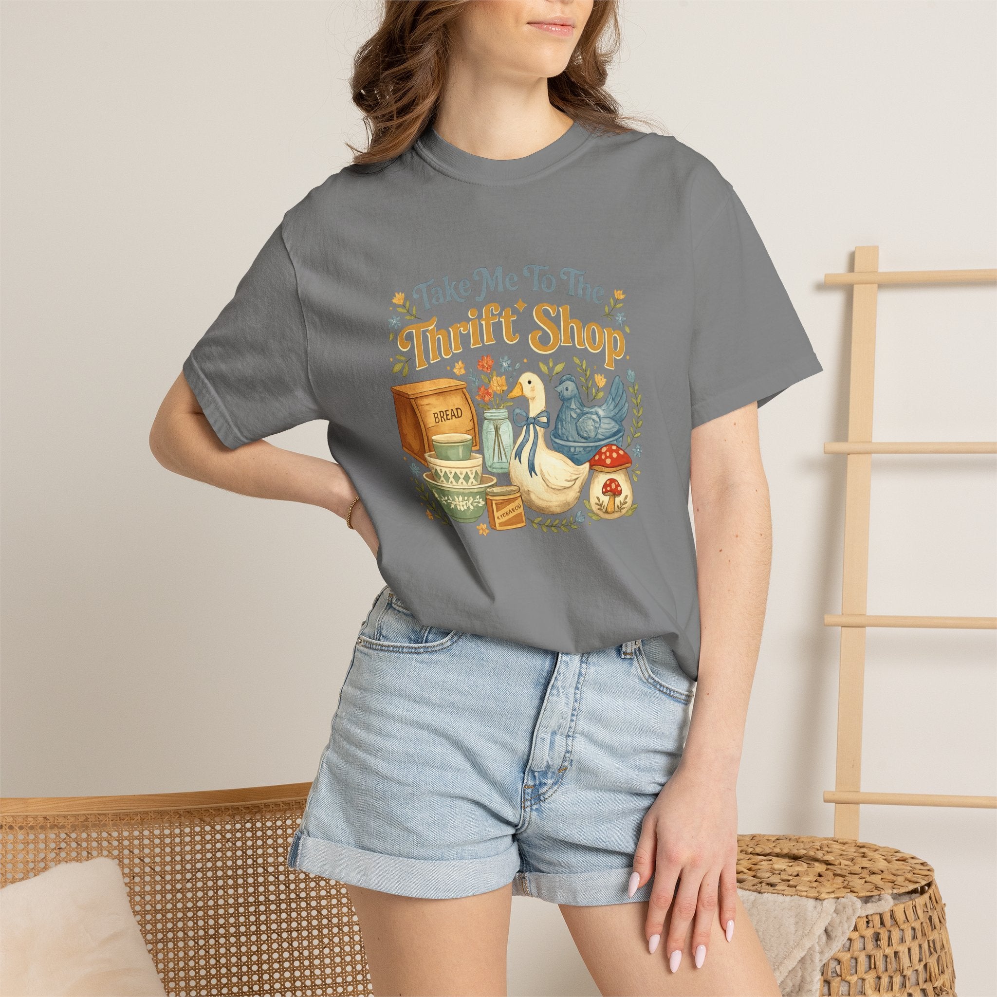 Thrift Shop Vintage Finds T-Shirt — "Take Me To The Thrift Shop" Retro Flea Market Tee