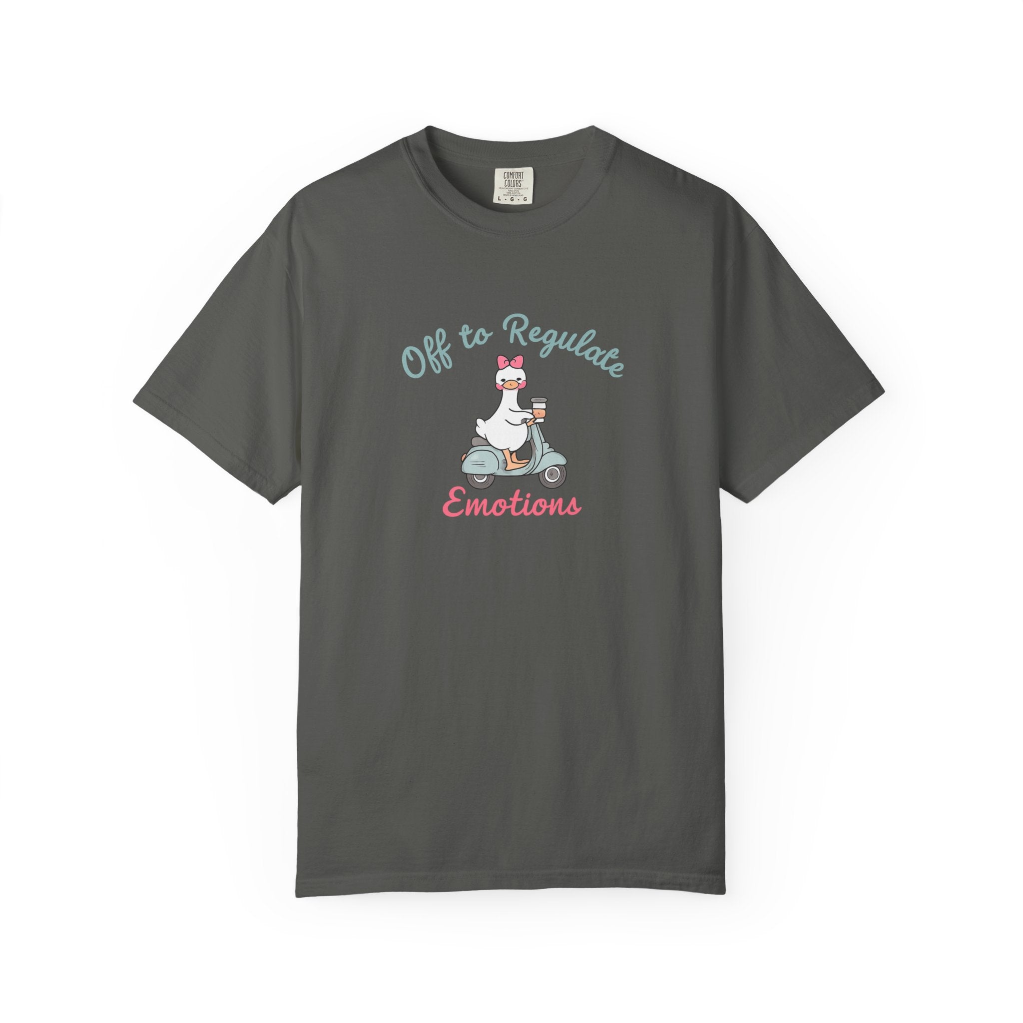 T‑Shirt — “Off to Regulate Emotions” Cute Scooter Bear Mental Health Tee