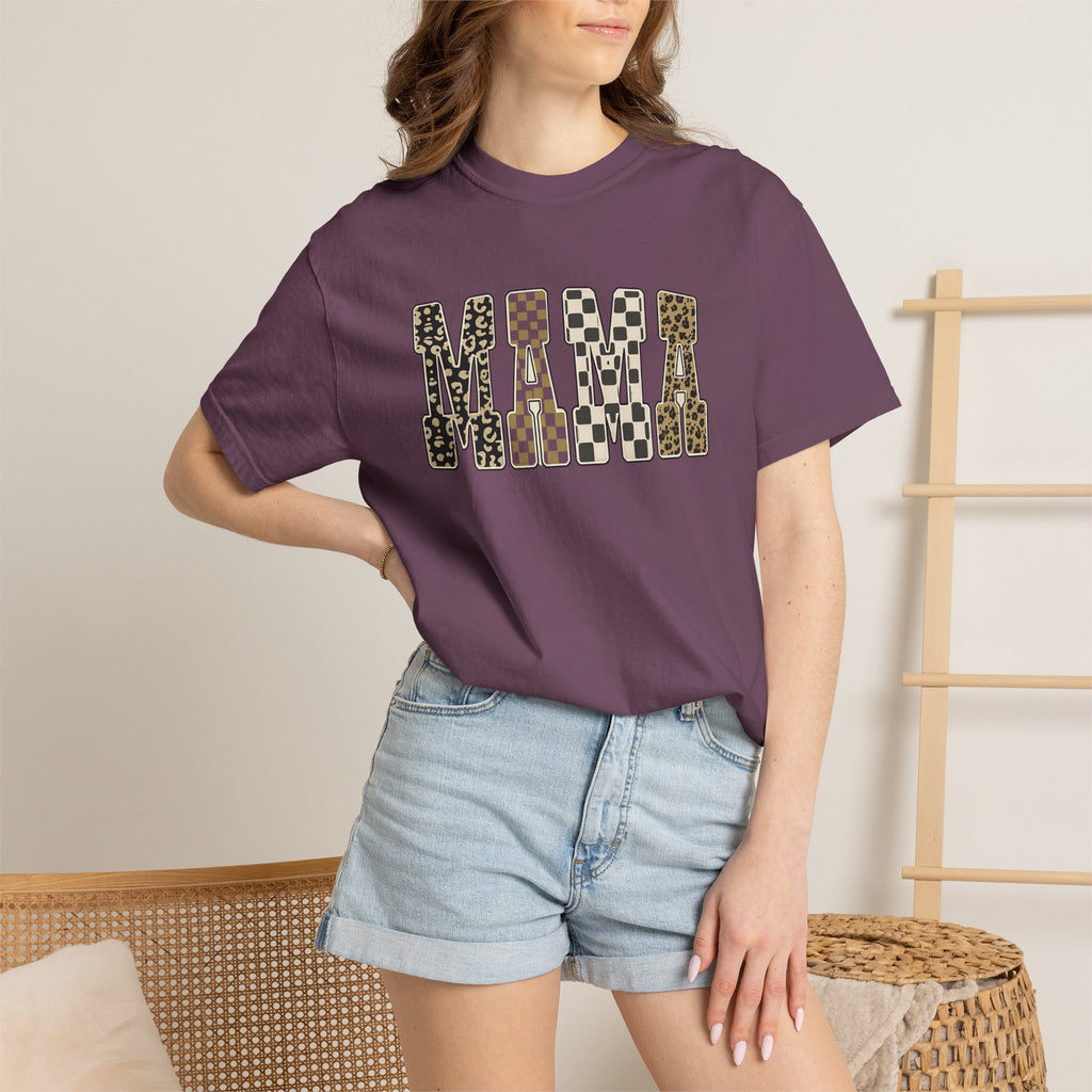 Mama Leopard Print T-Shirt — Graphic Animal Pattern Tee