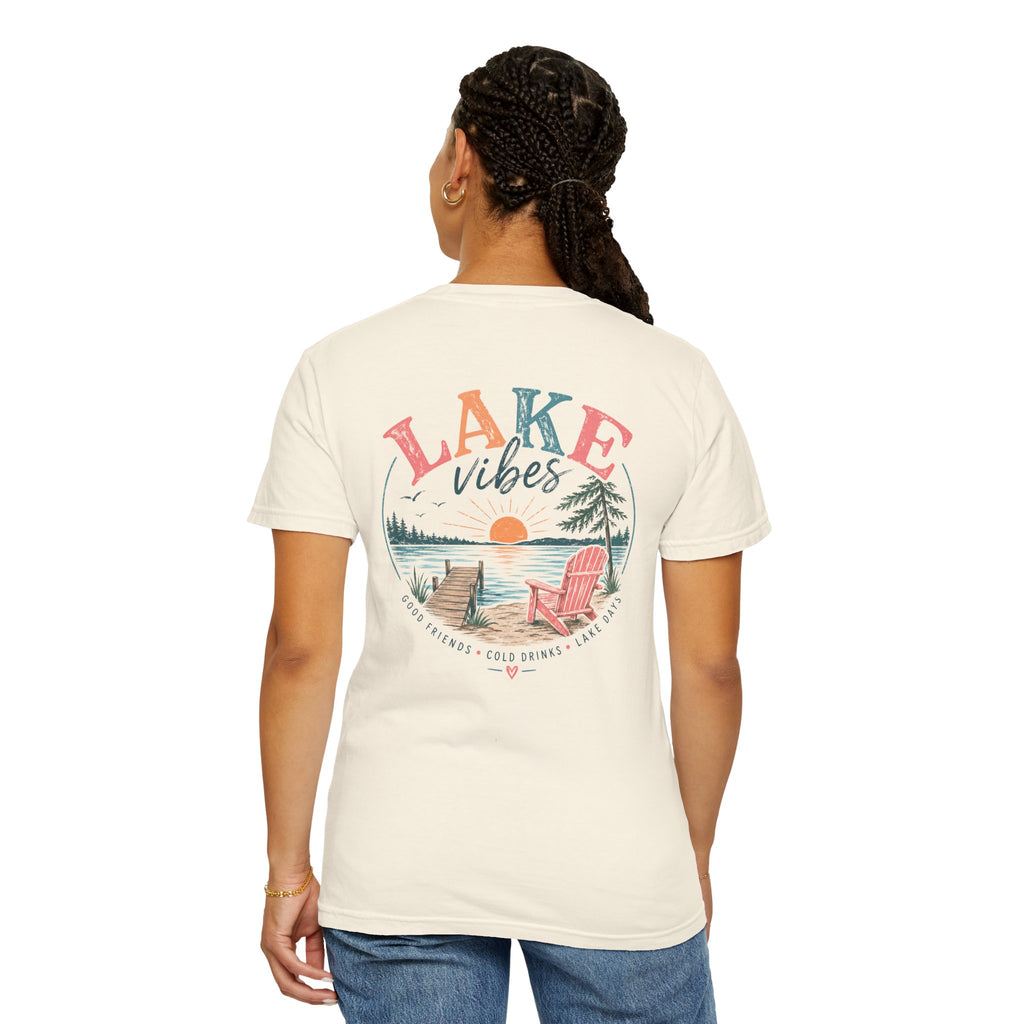 Lake Vibes T-Shirt — Scenic Sunset Dock Graphic Tee