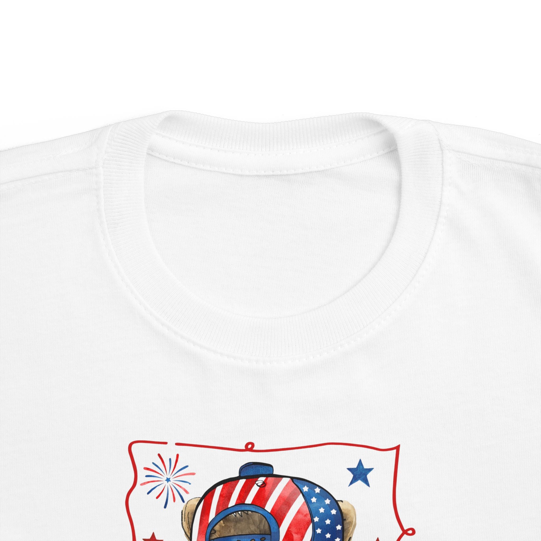 Toddler Tee — Patriotic Raccoon “Patriotic but Free” 4th of July Shirt