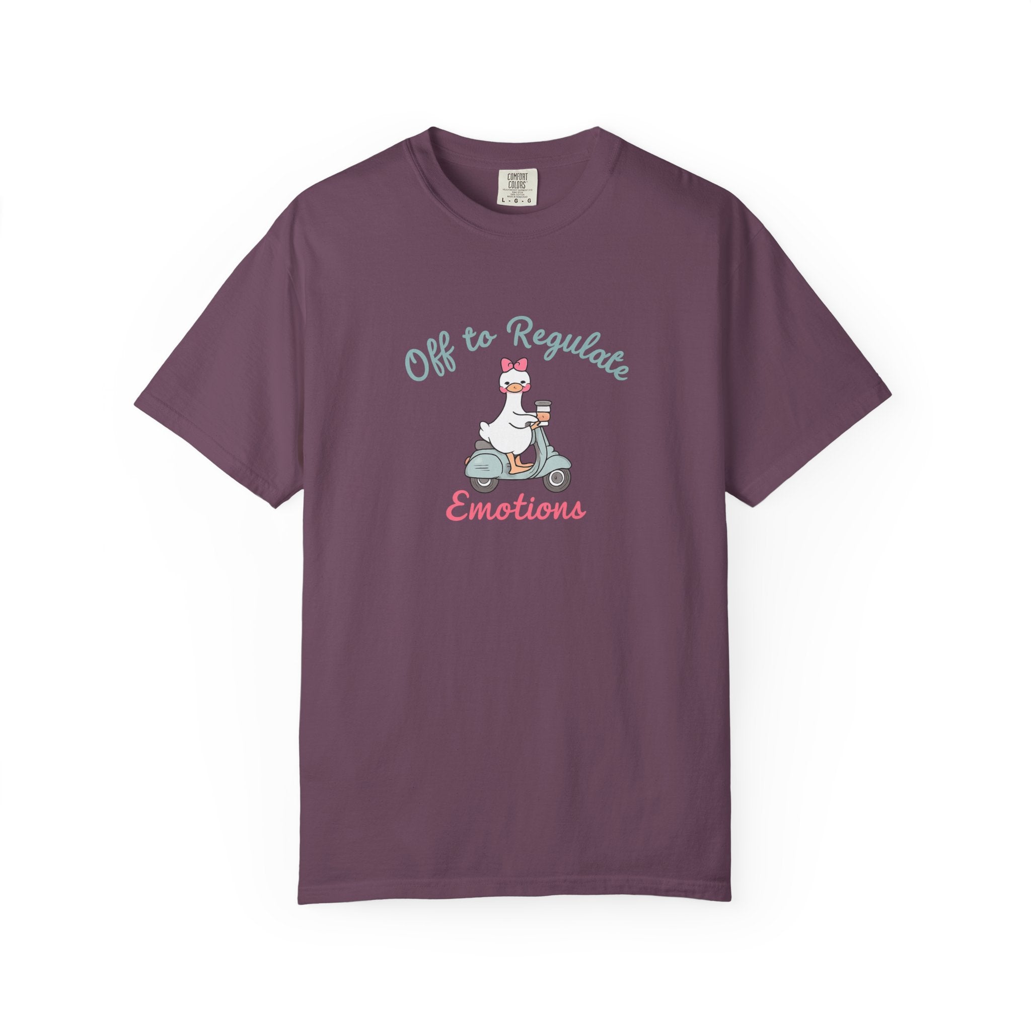 T‑Shirt — “Off to Regulate Emotions” Cute Scooter Bear Mental Health Tee