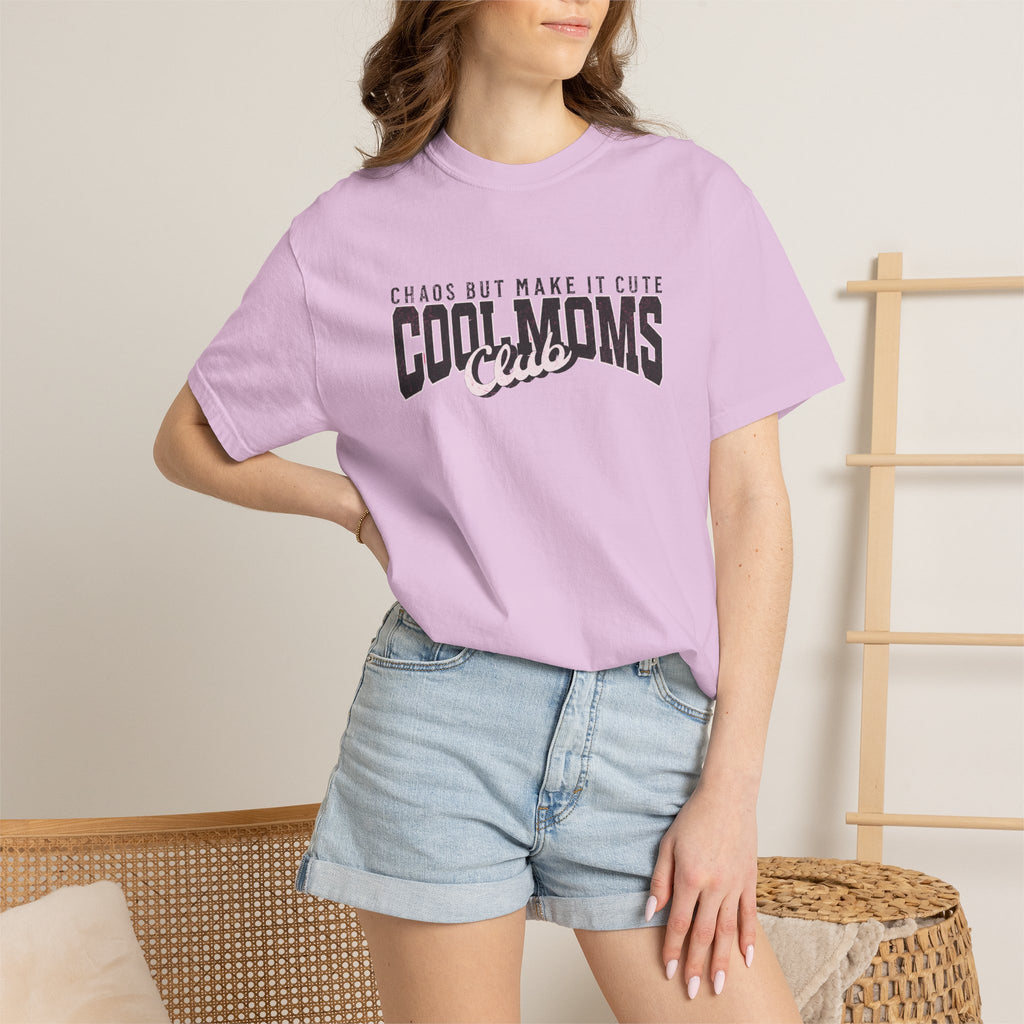 Cool Moms Club T-Shirt — "Chaos But Make It Cute" Casual Graphic Tee
