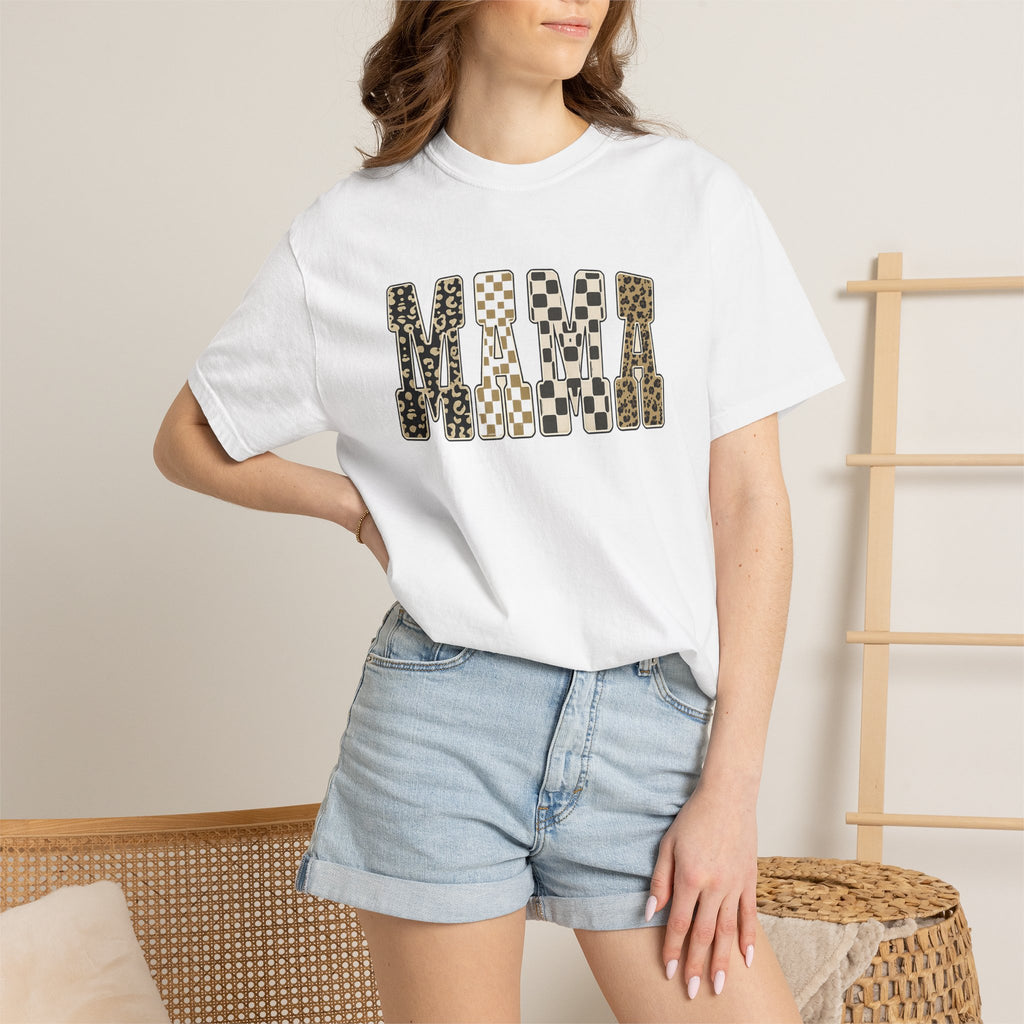 Mama Leopard Print T-Shirt — Graphic Animal Pattern Tee
