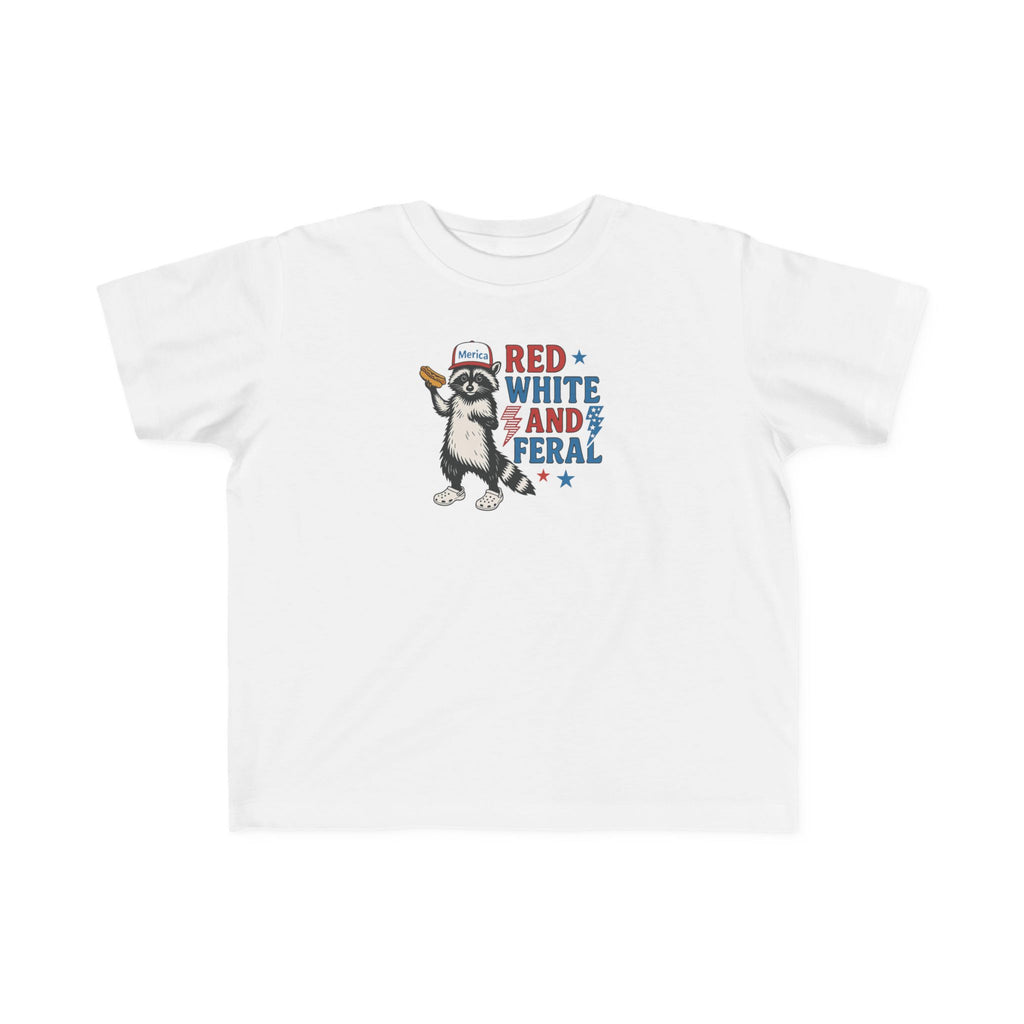 Toddler T-Shirt — "Red White and Feral" Skunk Patriotic Tee