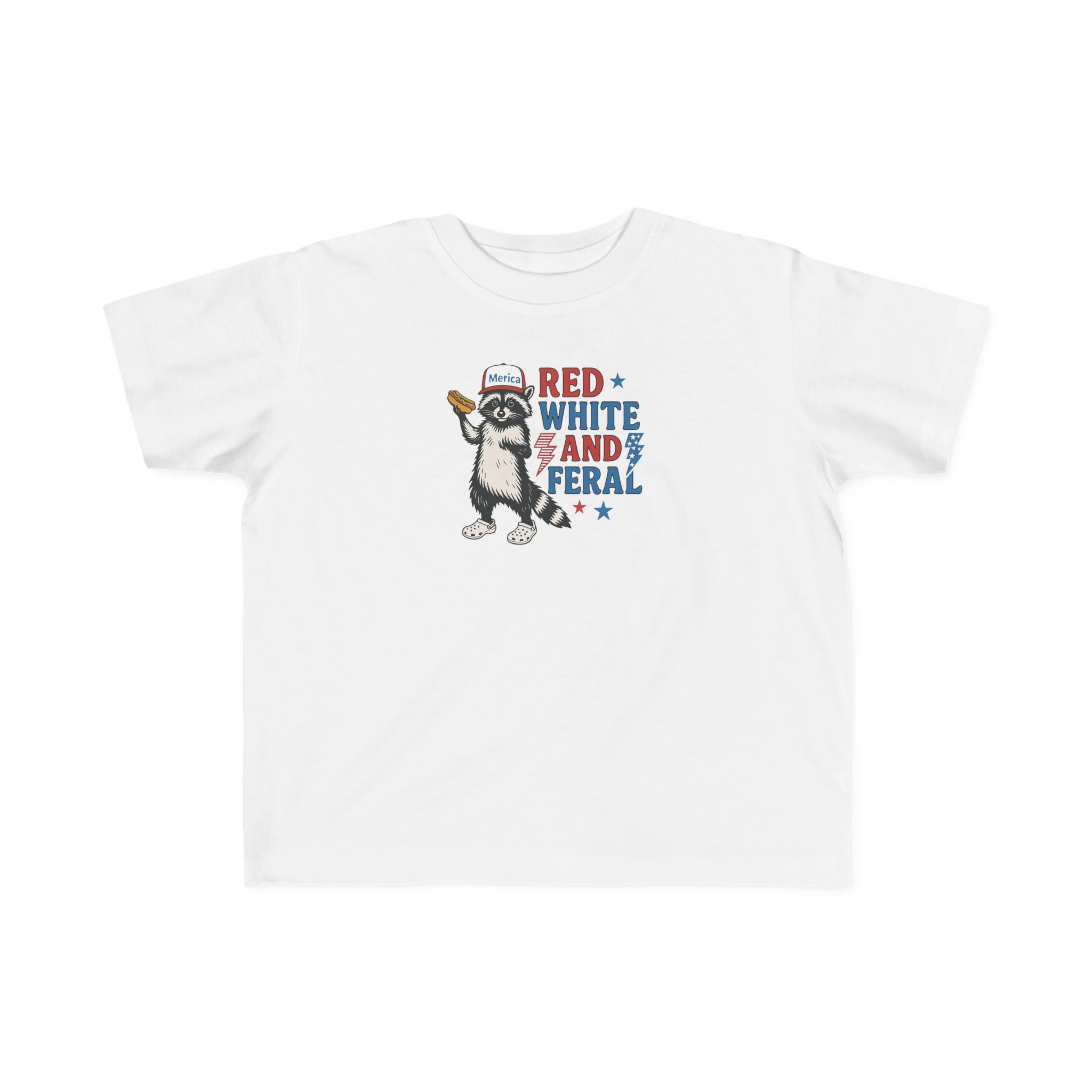 Toddler T-Shirt — "Red White and Feral" Skunk Patriotic Tee