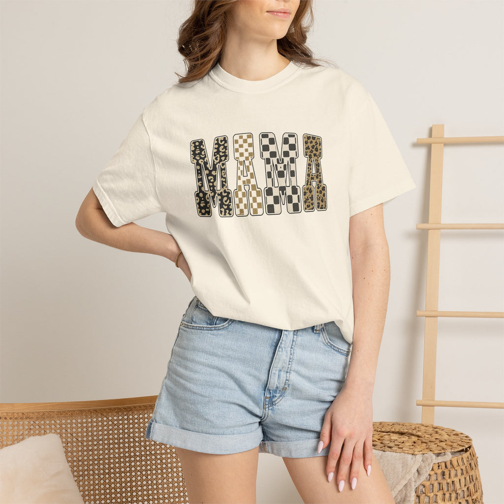Mama Leopard Print T-Shirt — Graphic Animal Pattern Tee