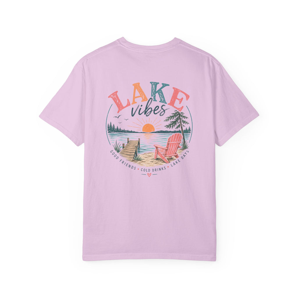 Lake Vibes T-Shirt — Scenic Sunset Dock Graphic Tee