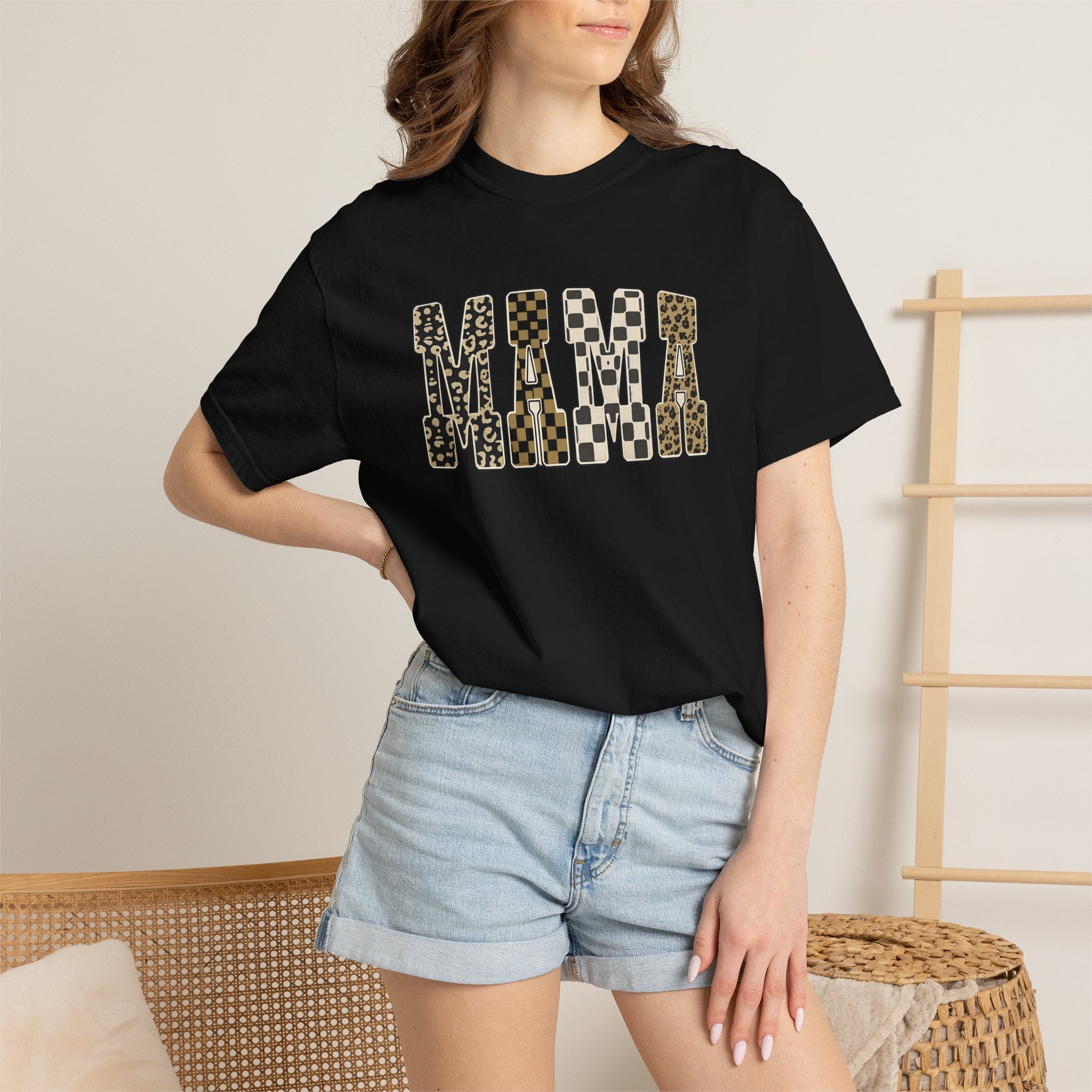 Mama Leopard Print T-Shirt — Graphic Animal Pattern Tee