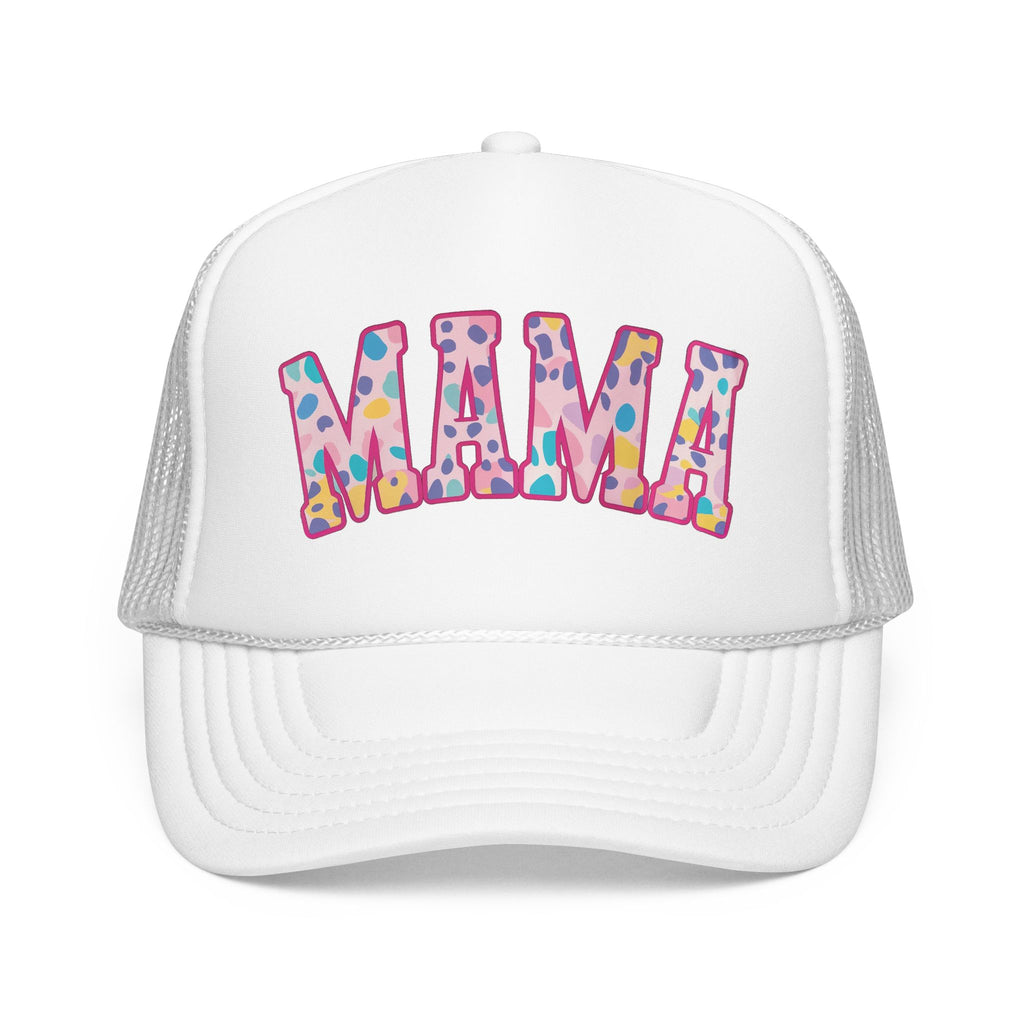 Mama Trucker Hat — Colorful Leopard Print Foam Cap for Moms