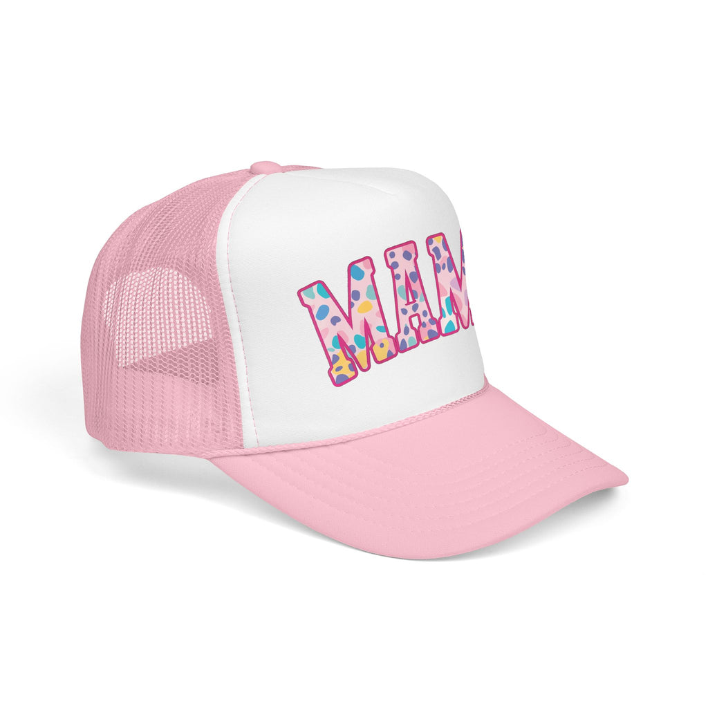 Mama Trucker Hat — Colorful Leopard Print Foam Cap for Moms