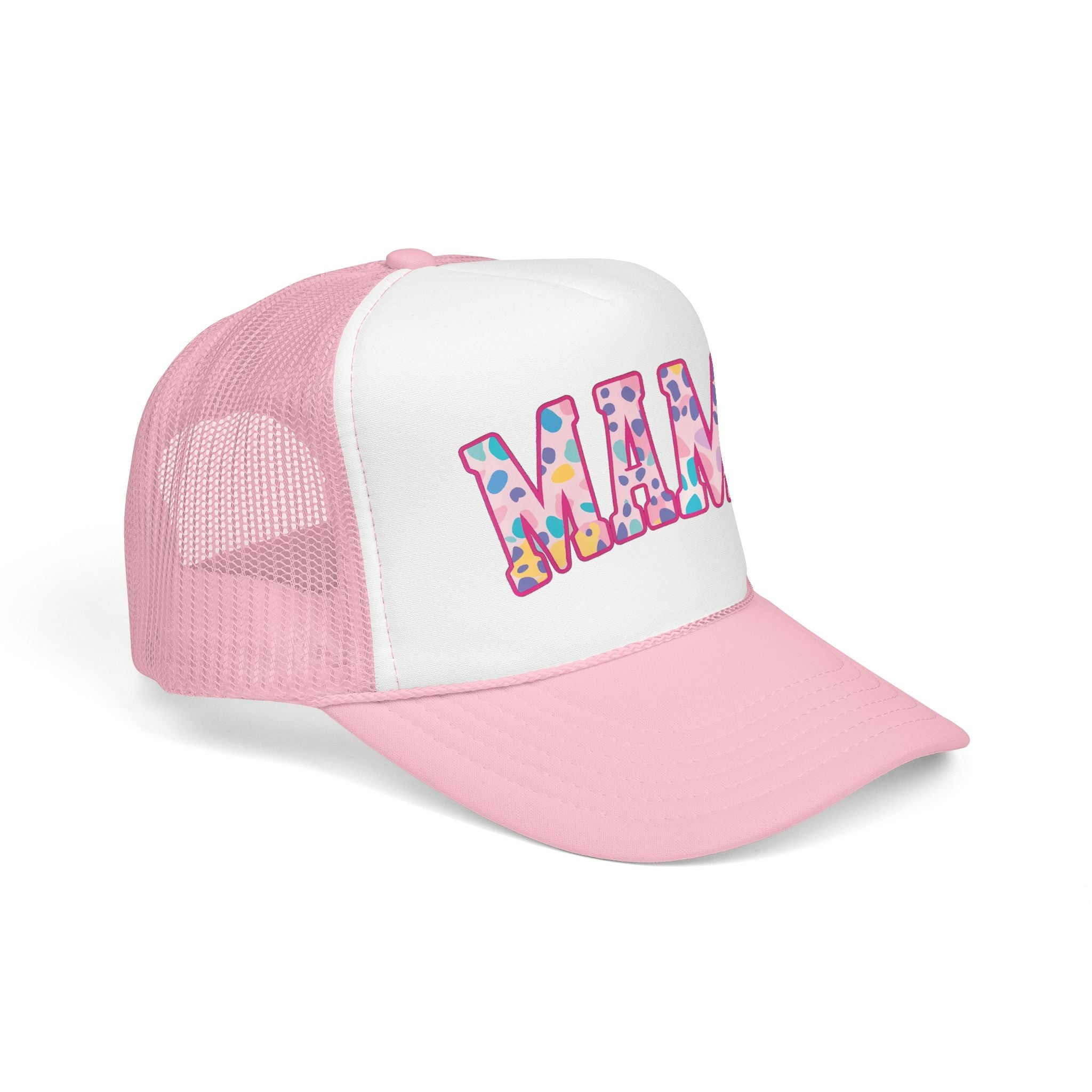 Mama Trucker Hat — Colorful Leopard Print Foam Cap for Moms