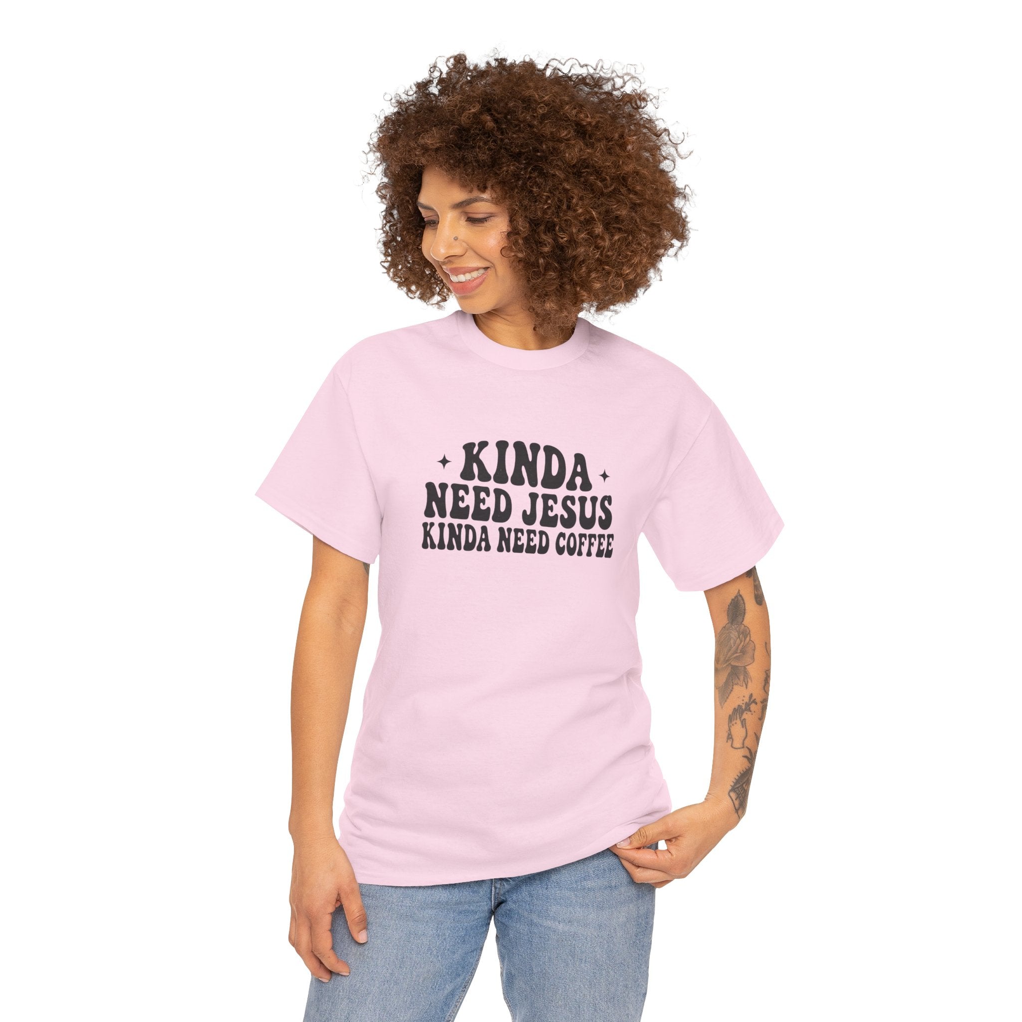 Christian Coffee T-Shirt — "Kinda Need Jesus Kinda Need Coffee" Graphic Tee