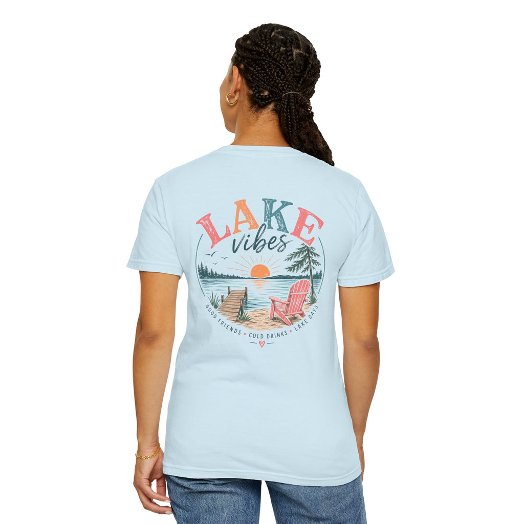 Lake Vibes T-Shirt — Scenic Sunset Dock Graphic Tee