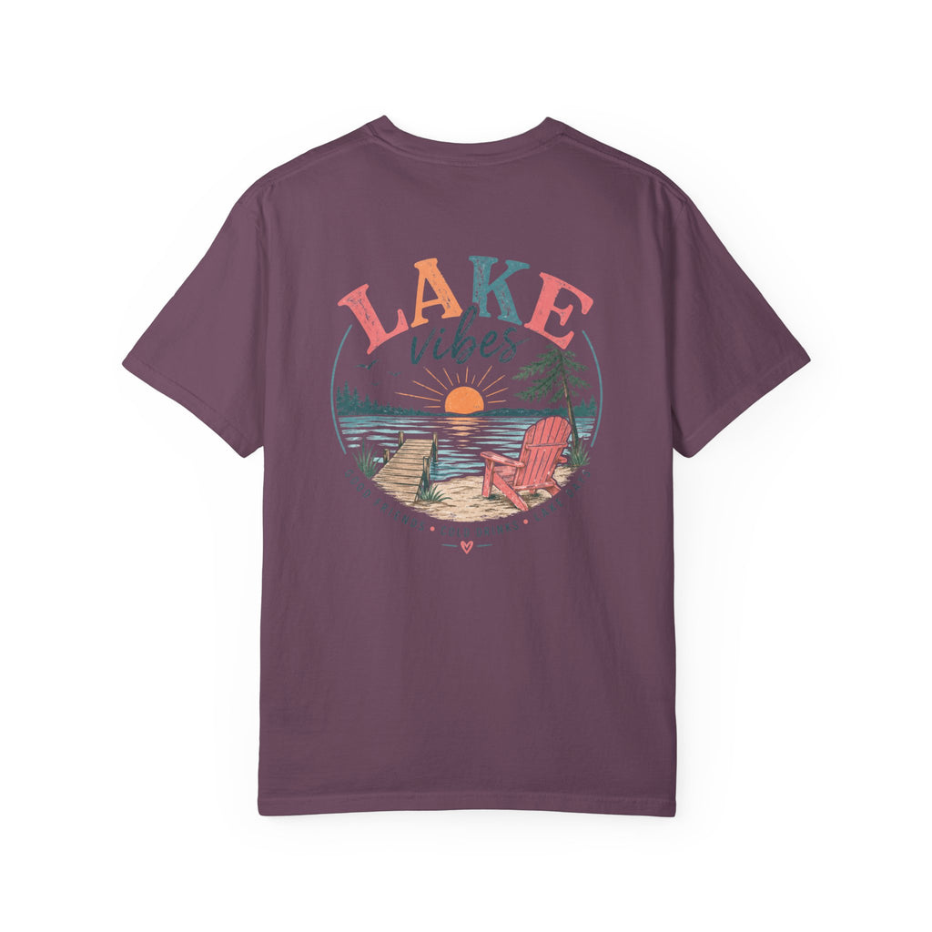 Lake Vibes T-Shirt — Scenic Sunset Dock Graphic Tee