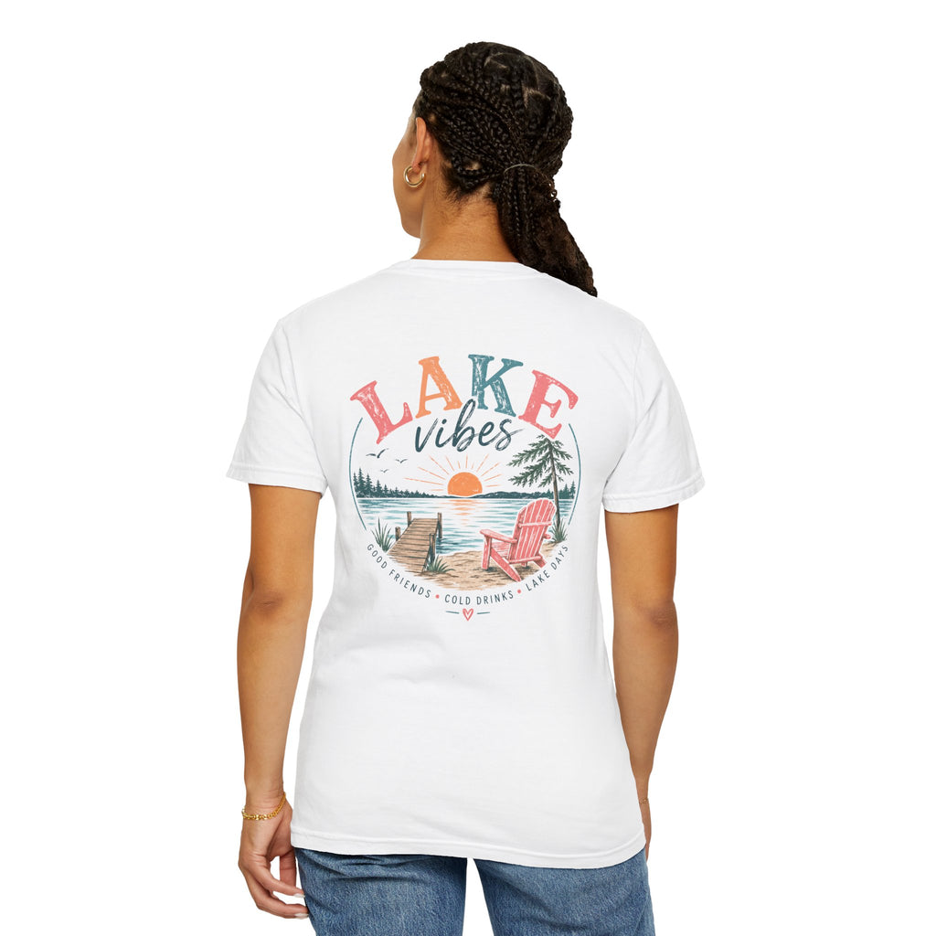 Lake Vibes T-Shirt — Scenic Sunset Dock Graphic Tee