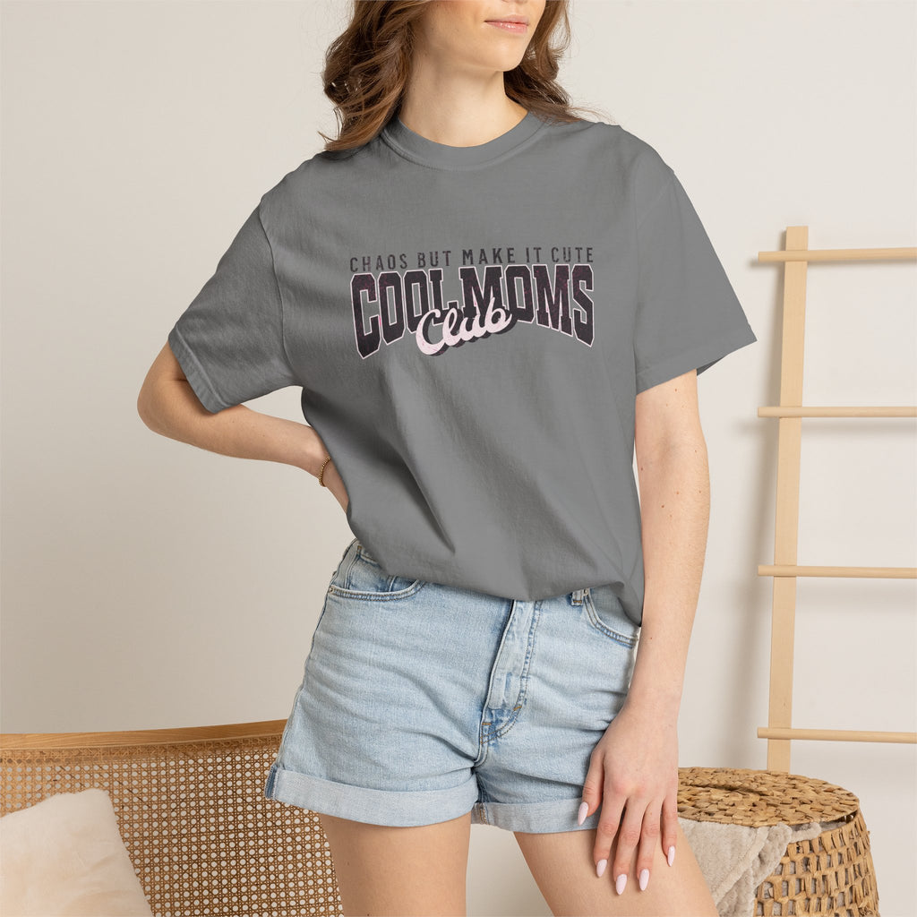 Cool Moms Club T-Shirt — "Chaos But Make It Cute" Casual Graphic Tee