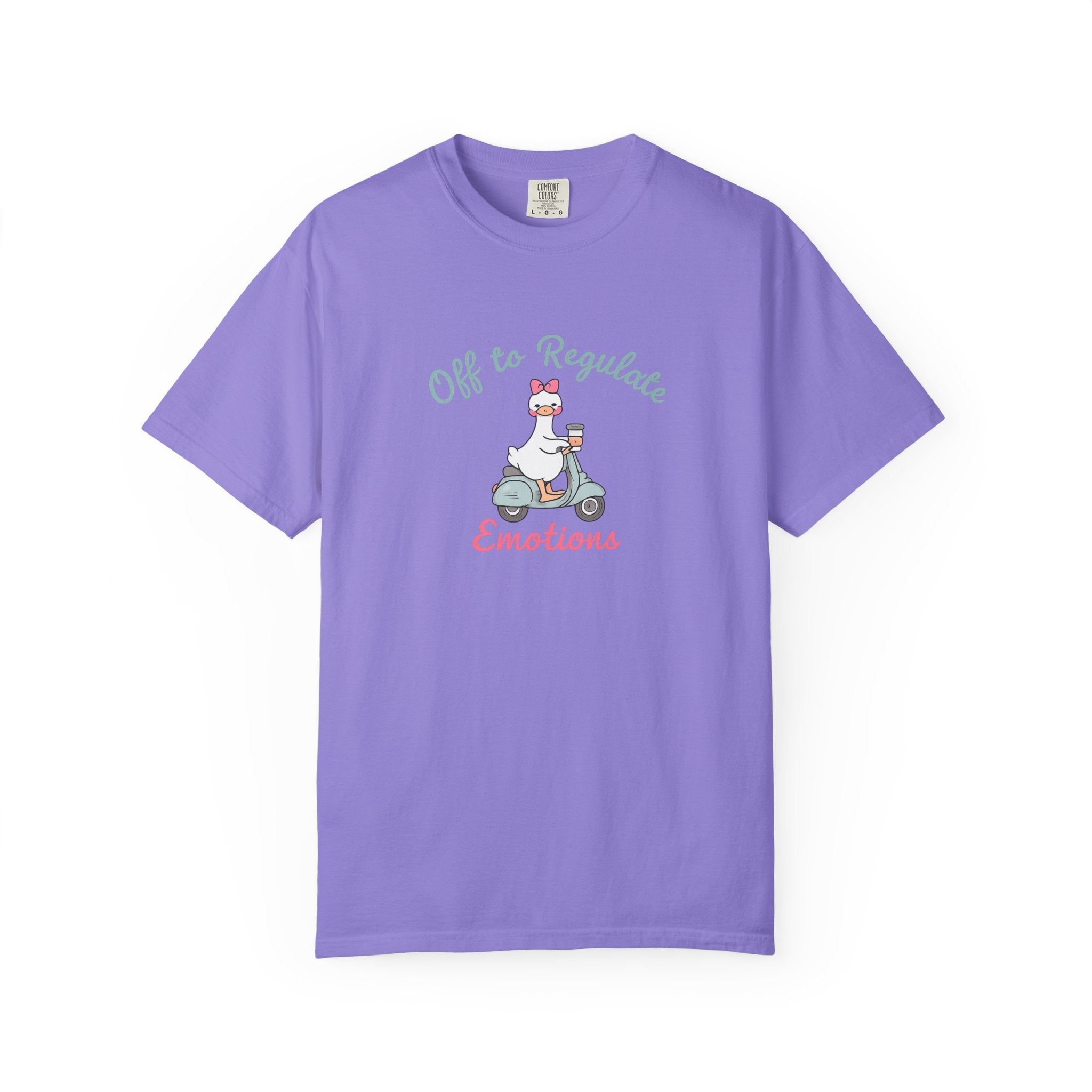 T‑Shirt — “Off to Regulate Emotions” Cute Scooter Bear Mental Health Tee