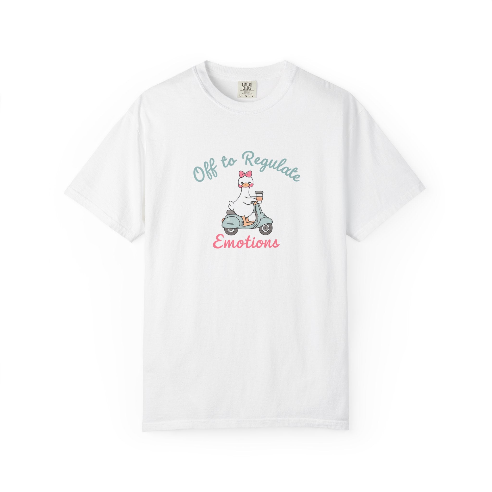 T‑Shirt — “Off to Regulate Emotions” Cute Scooter Bear Mental Health Tee