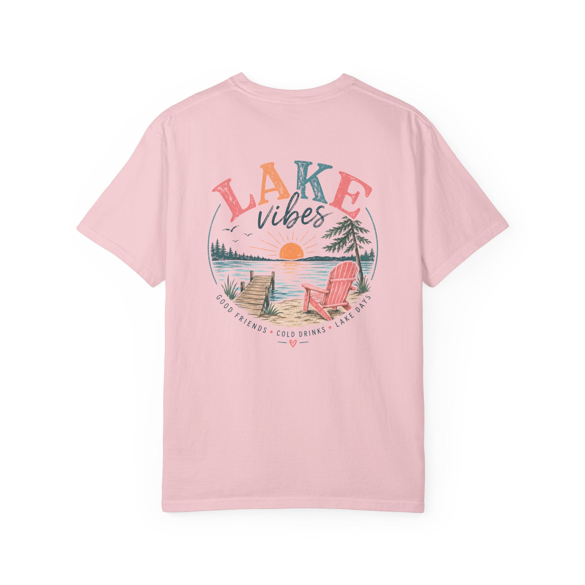 Lake Vibes T-Shirt — Scenic Sunset Dock Graphic Tee