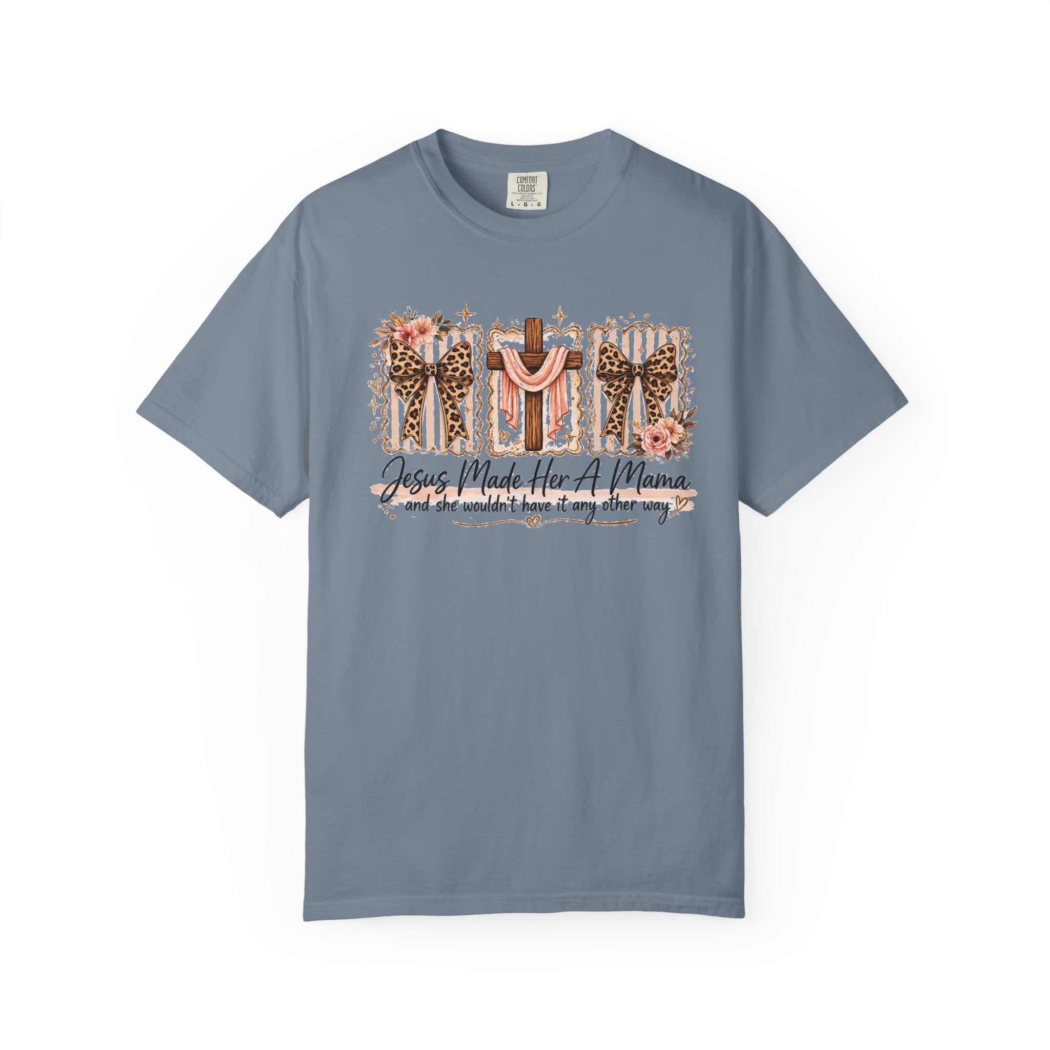 Mama Faith T-Shirt — "Jesus Made Her A Mama" Christian Floral Tee