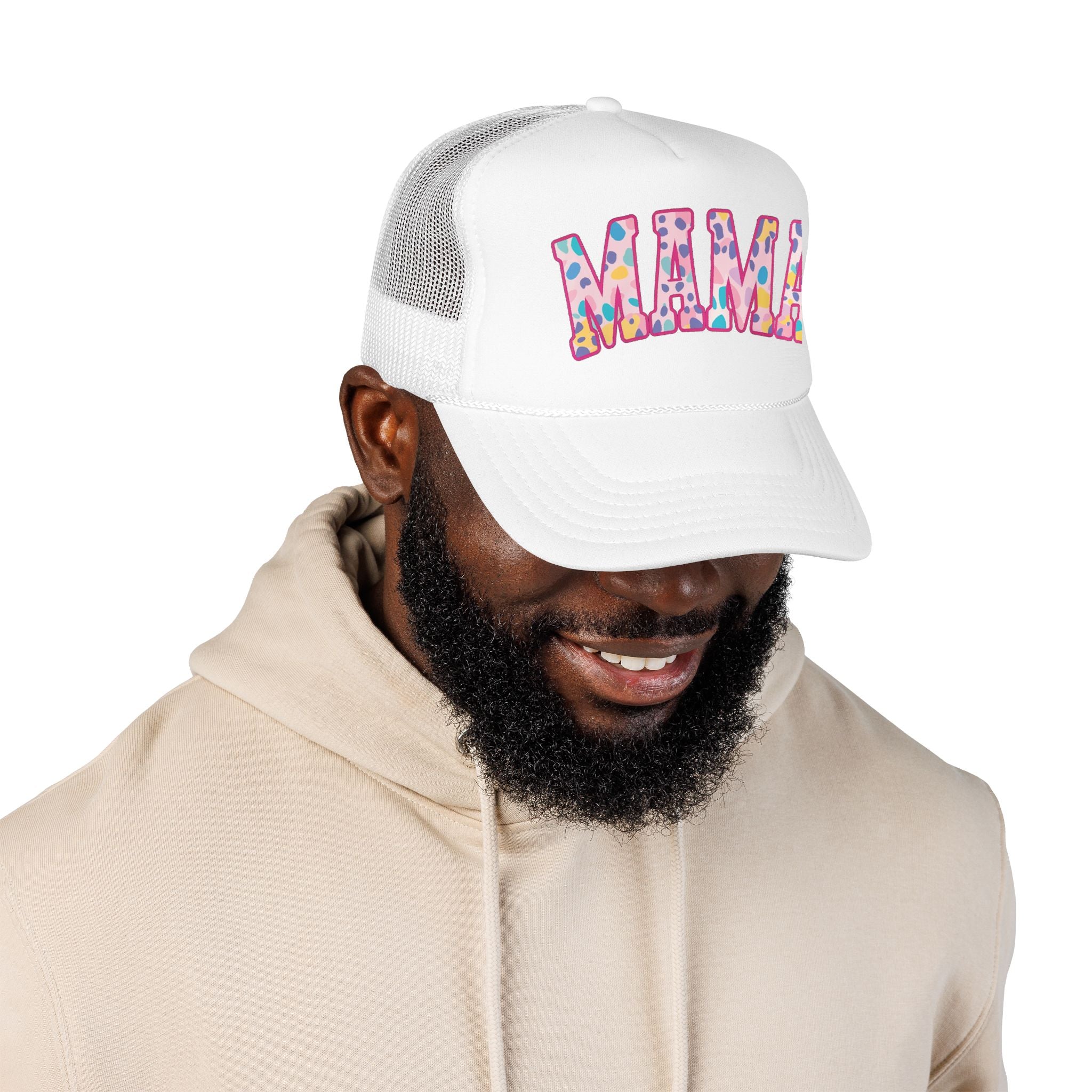 Mama Trucker Hat — Colorful Leopard Print Foam Cap for Moms
