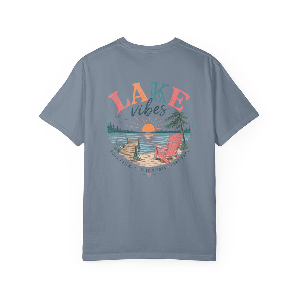 Lake Vibes T-Shirt — Scenic Sunset Dock Graphic Tee