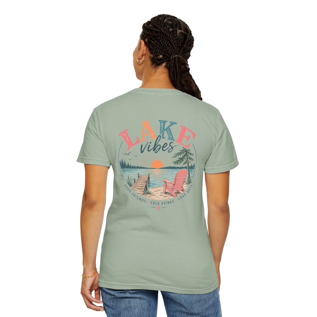 Lake Vibes T-Shirt — Scenic Sunset Dock Graphic Tee
