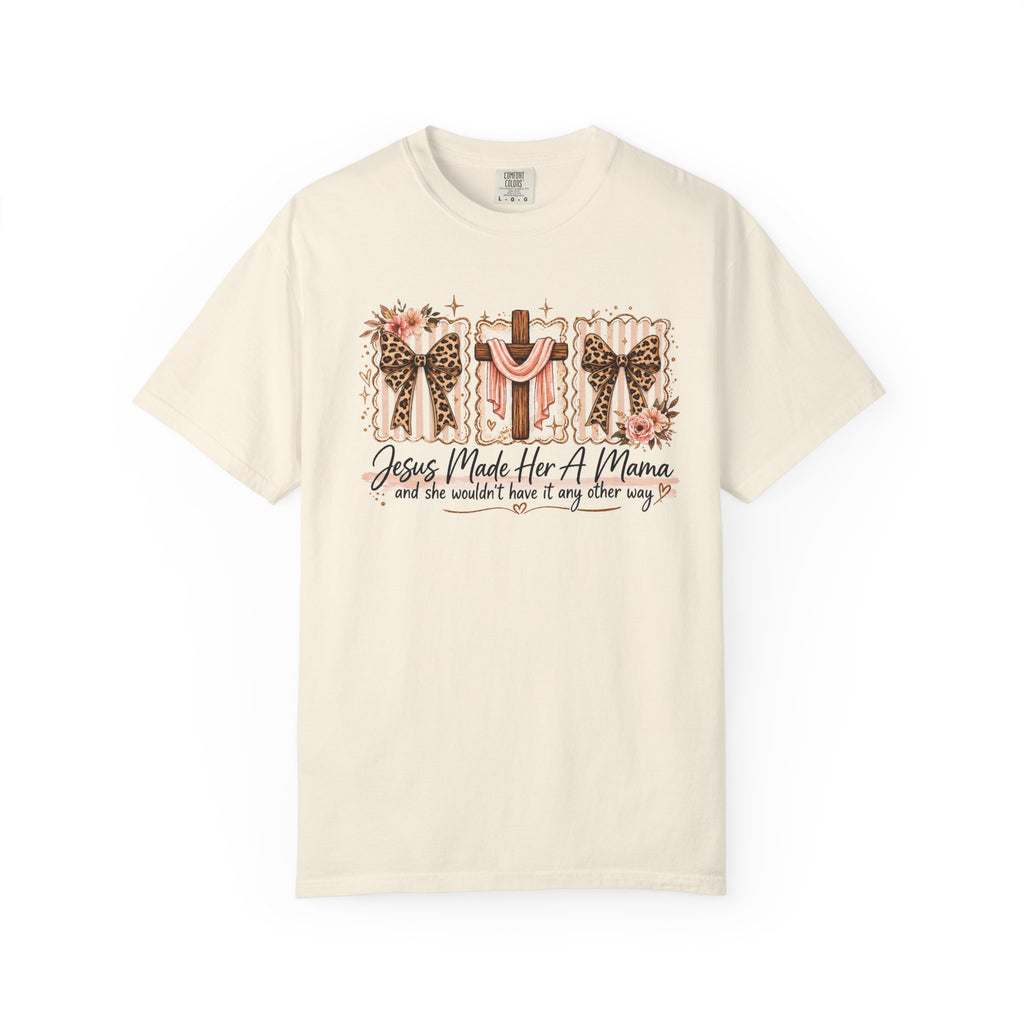 Mama Faith T-Shirt — "Jesus Made Her A Mama" Christian Floral Tee