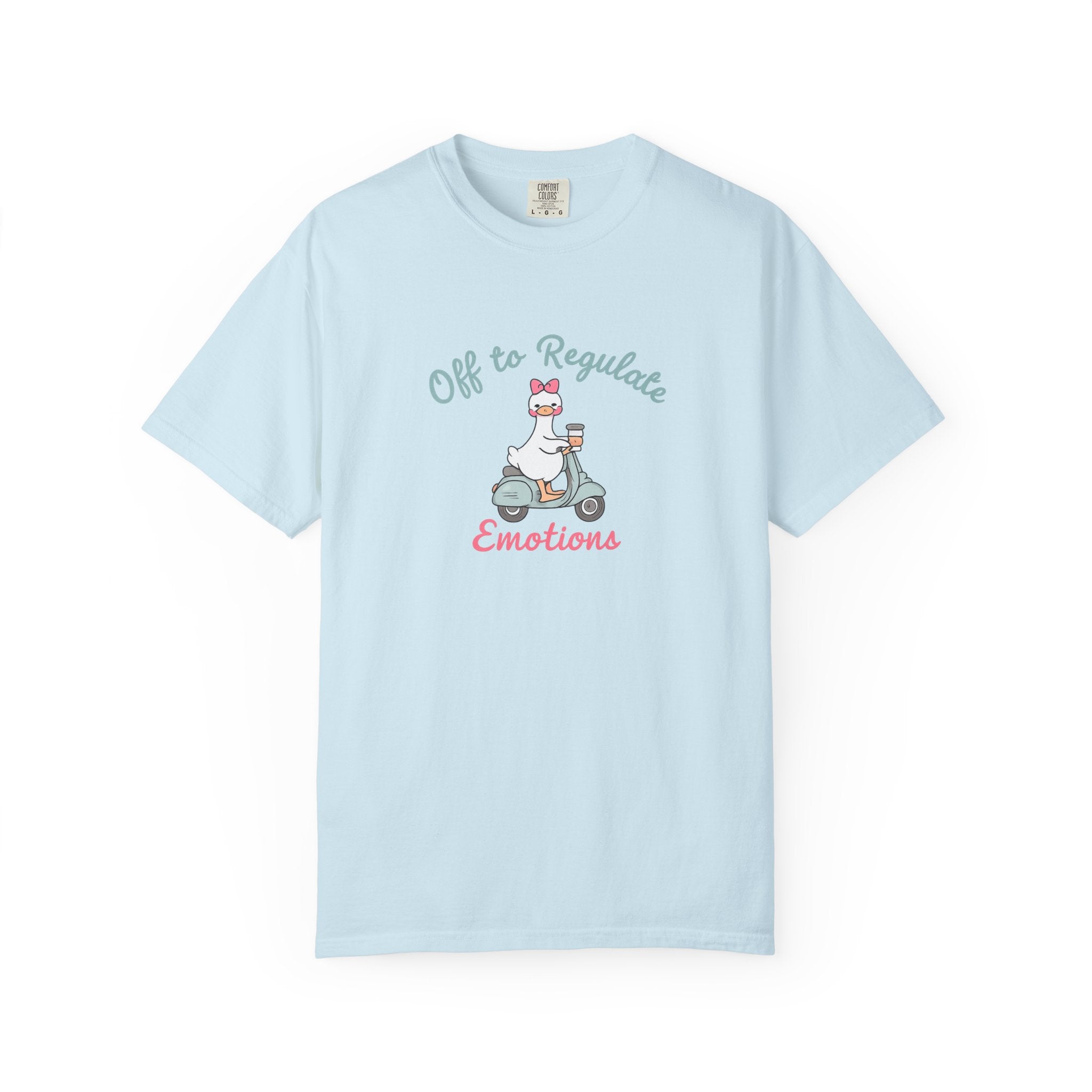 T‑Shirt — “Off to Regulate Emotions” Cute Scooter Bear Mental Health Tee