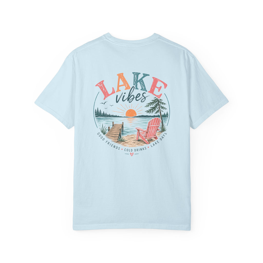 Lake Vibes T-Shirt — Scenic Sunset Dock Graphic Tee