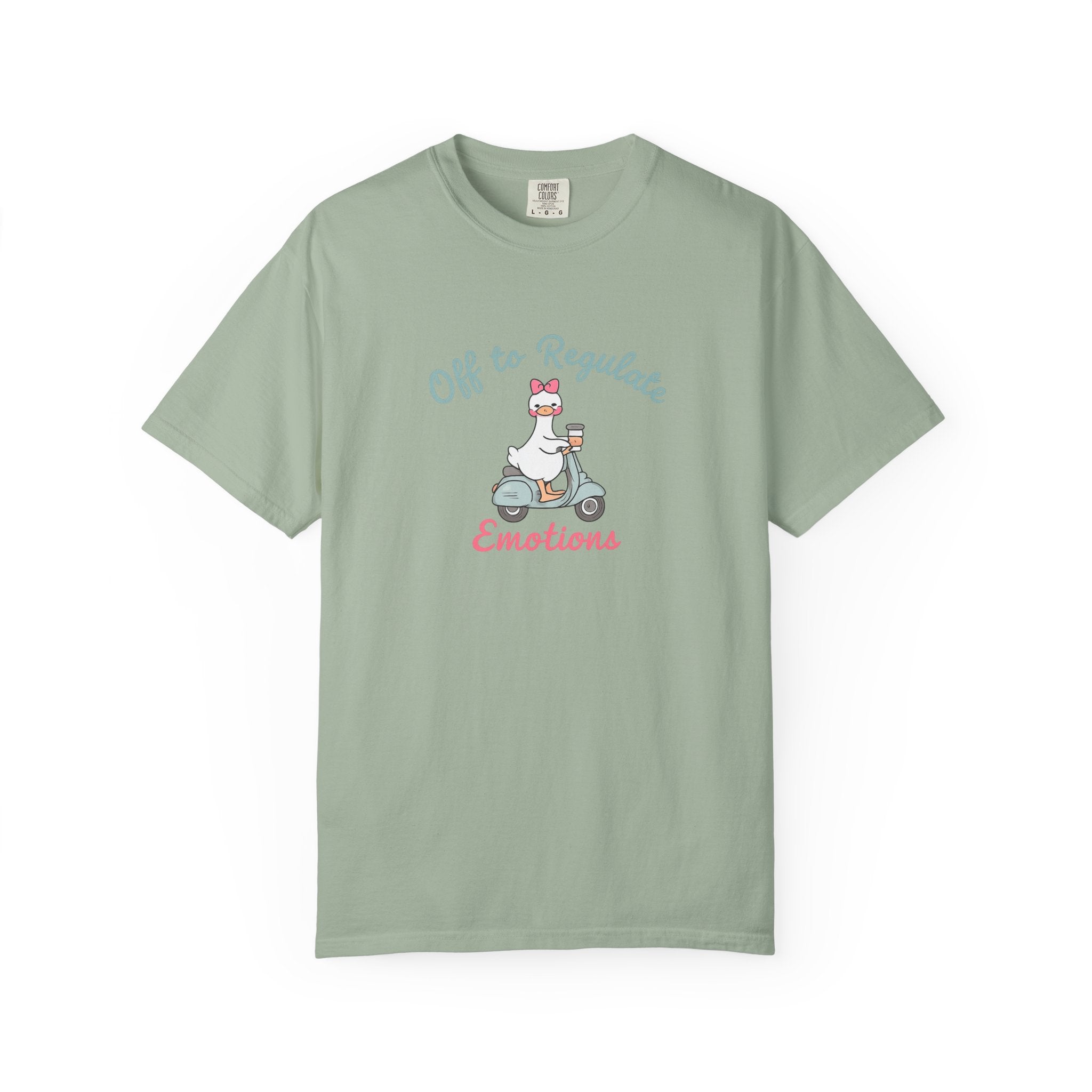 T‑Shirt — “Off to Regulate Emotions” Cute Scooter Bear Mental Health Tee
