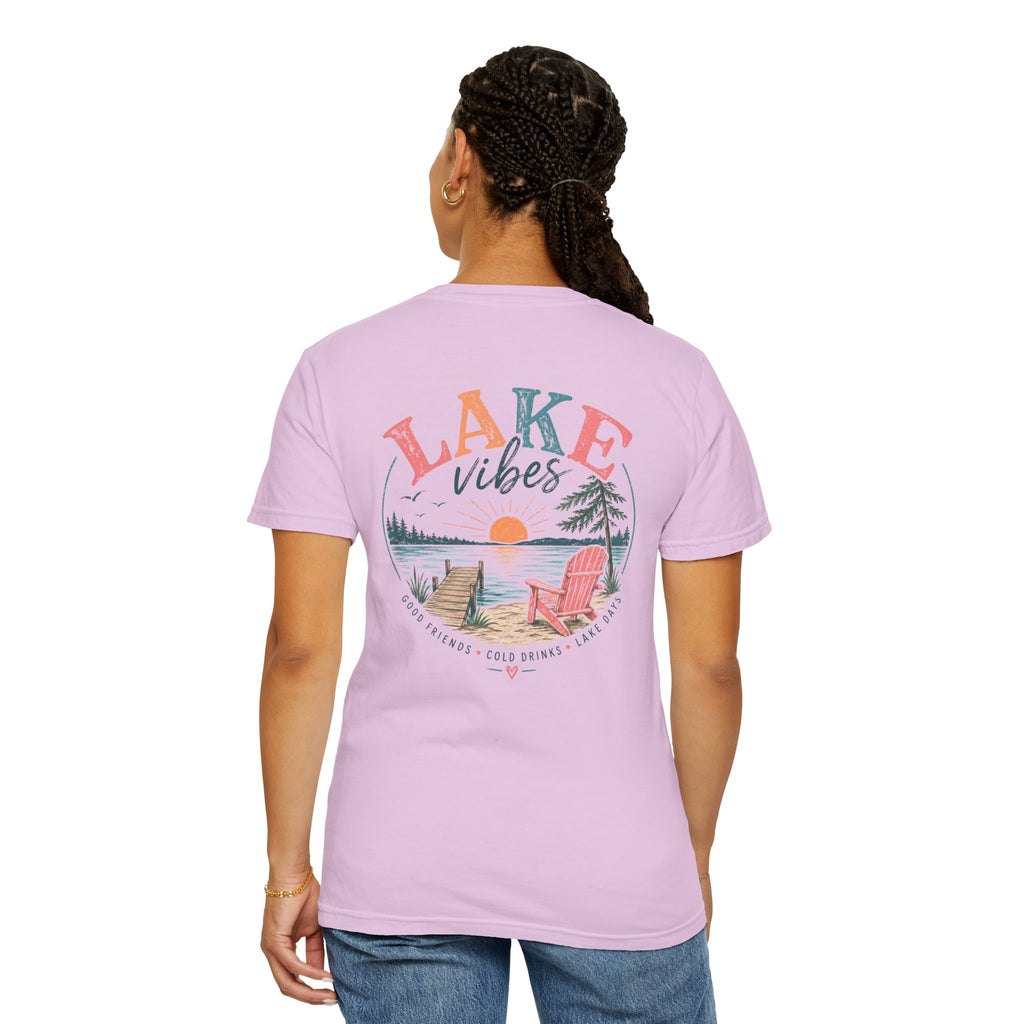 Lake Vibes T-Shirt — Scenic Sunset Dock Graphic Tee