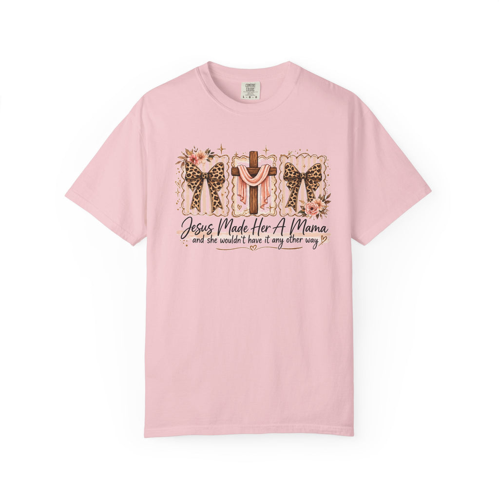 Mama Faith T-Shirt — "Jesus Made Her A Mama" Christian Floral Tee